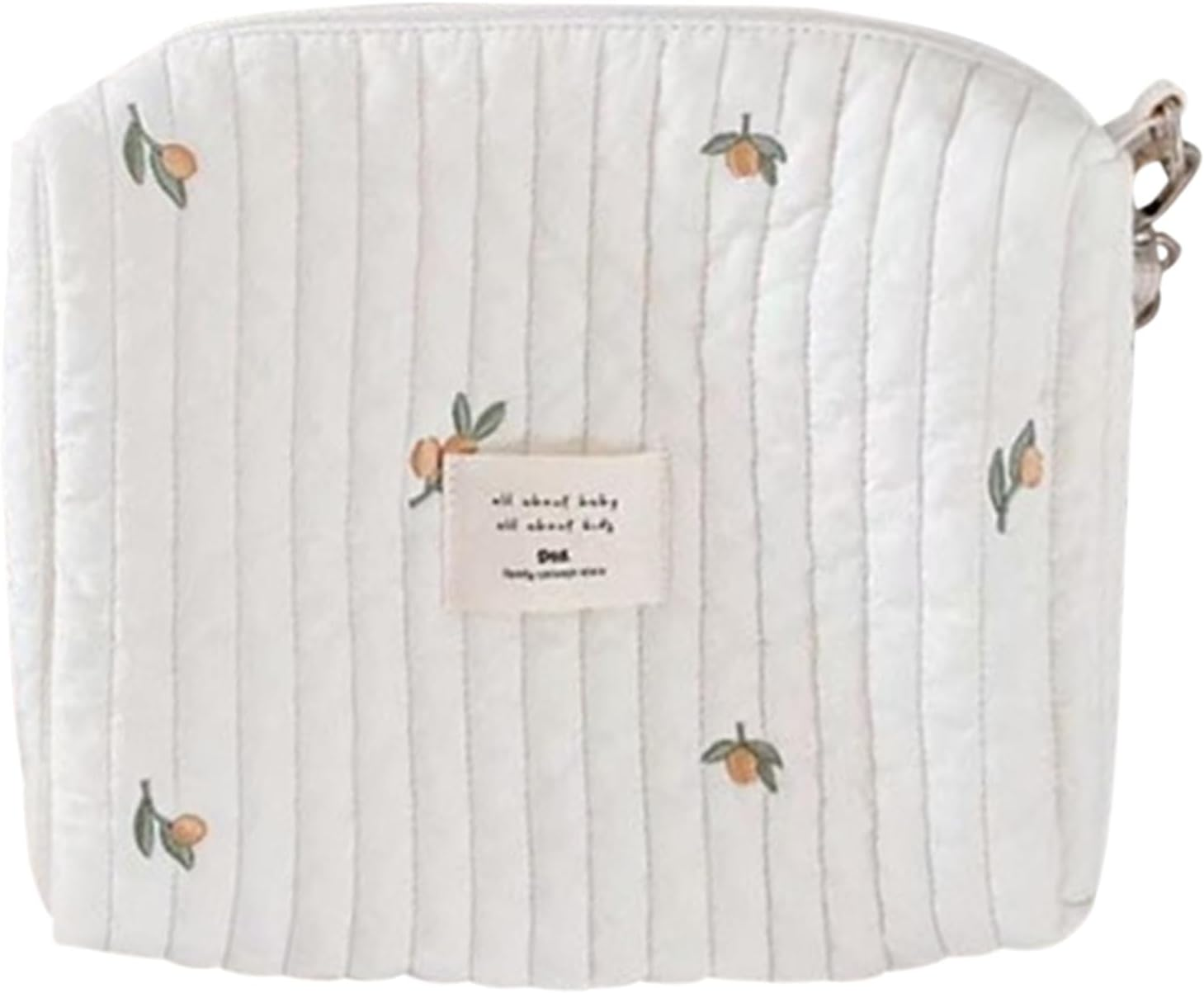 Stroller Organizer Bag, Baby Stroller Storage Diaper Changing Bag, Cotton Zipper Carry Purse with Hook Small Embroidered Mommy Pouches for Wipes Bottle Pacifier image number 2