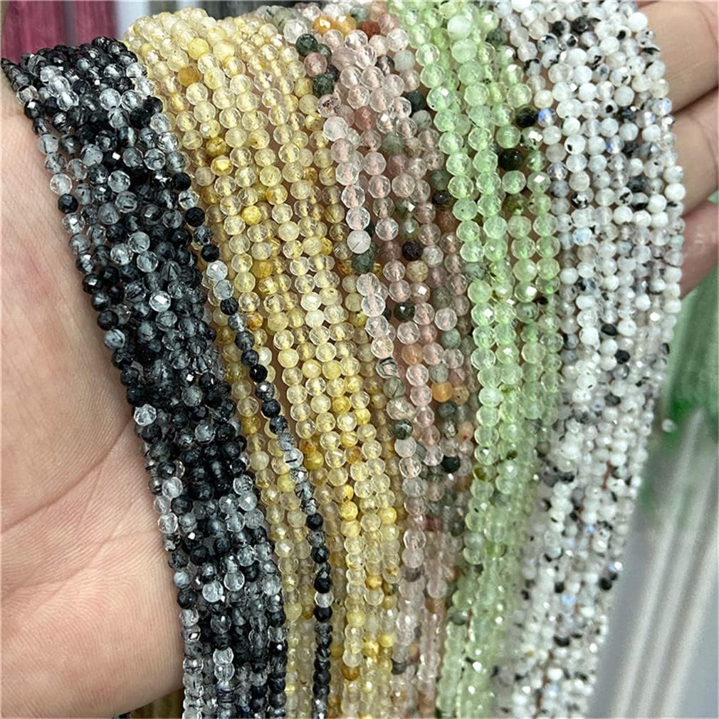 Faceted Natural Transparent Loose round Beads Gemstone Beads for Jewelry Making DIY Bracelet image number 2