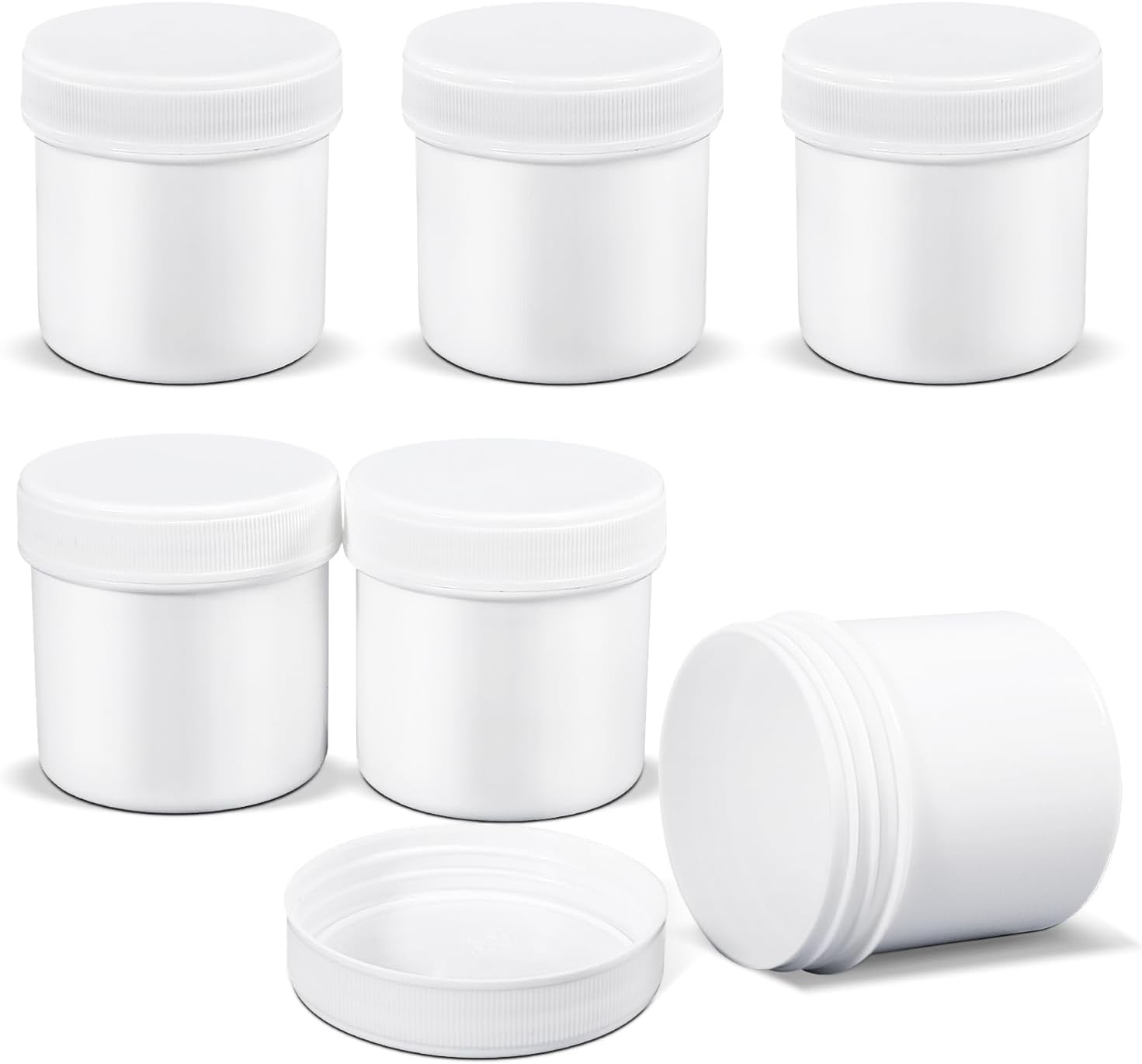 ASEVAT 6 Pack Airtight Plastic Jars, Leak-Proof Travel Size Jar | Refillable Cosmetic Containers for Creams, Lotions, Tsa-Approved Clear Jars with Secure Lids (Clear)