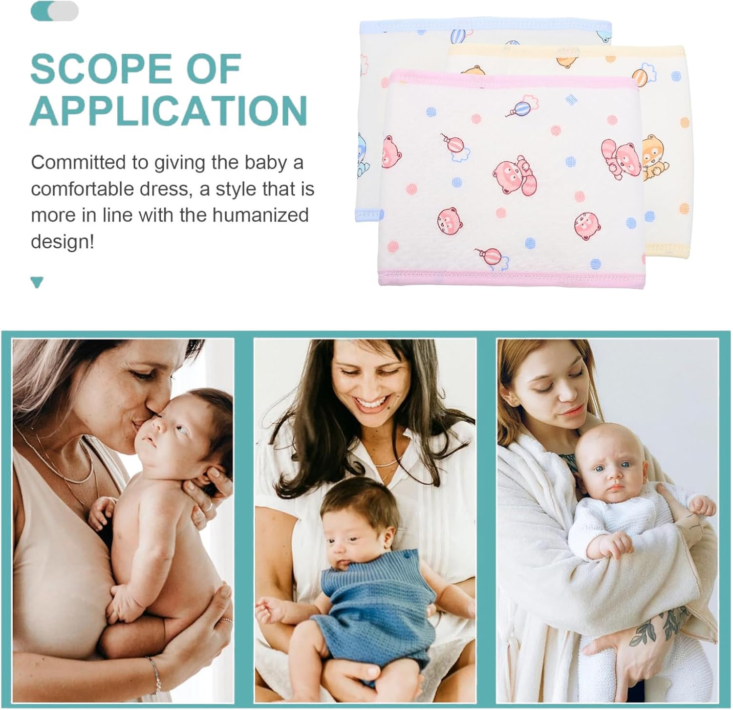 3Pcs Belly Band Cotton Material Pregnancy Bump Strap Postpartum Belly Band Straps Boy Girl Navel Belt Newborn Supplies image number 2