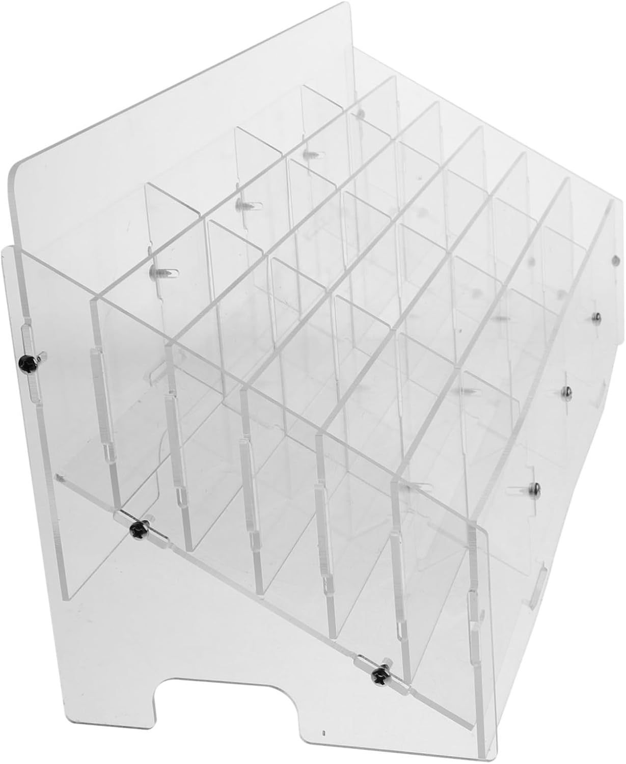 HOOTNEE Elegant Acrylic Phone Card Organizer 3 Sections Desk Accessory Business Card Holder Slot Desktop Storage image number 2