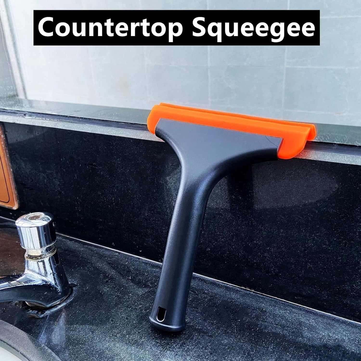 Soft Silicone Squeegee Water Blade Wiper for Shower Door, Mirrors, Car Windshield and Kitchen Sink, Car Window Tint Squeegee (Black, One Size) image number 1