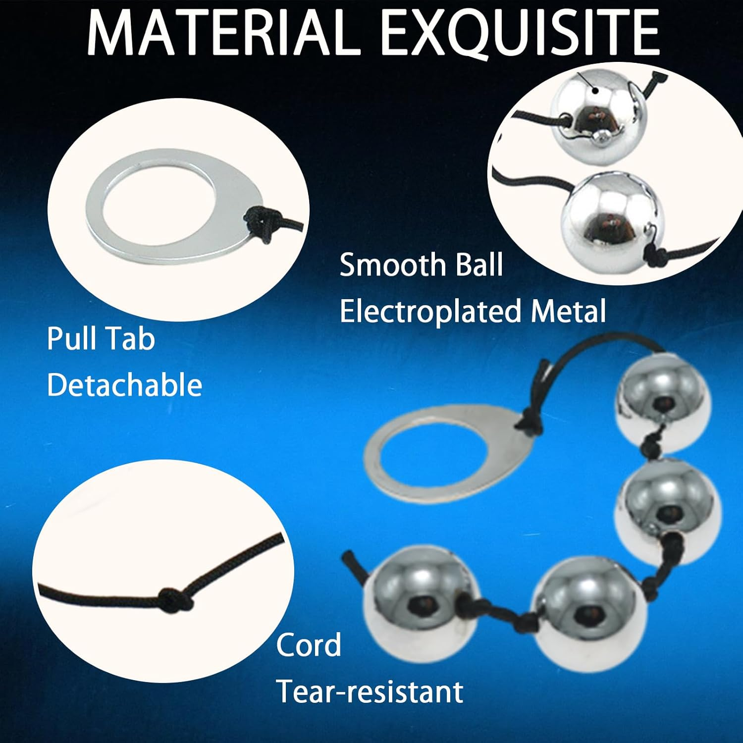 Metall Analkugeln Butt Plug Set 5 Gewichtete Kugeln Mit Ziehring Silikonseil Prostatamassager SM Fetisch Spielzeug F&uuml;r M&auml;nner Frauen Paare Erwachsenenspiele Zur Sexuellen Luststeigerung image number 4