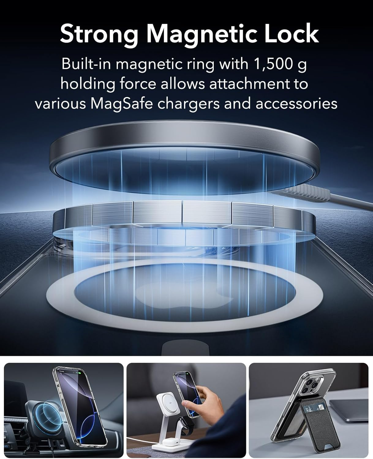 ESR for Iphone 16 Pro Max Case (4 in 1) Set, Translucent Matte Case with Screen Protector, Compatible with Magsafe, Military-Grade Protection, Classic Series, Clear image number 7