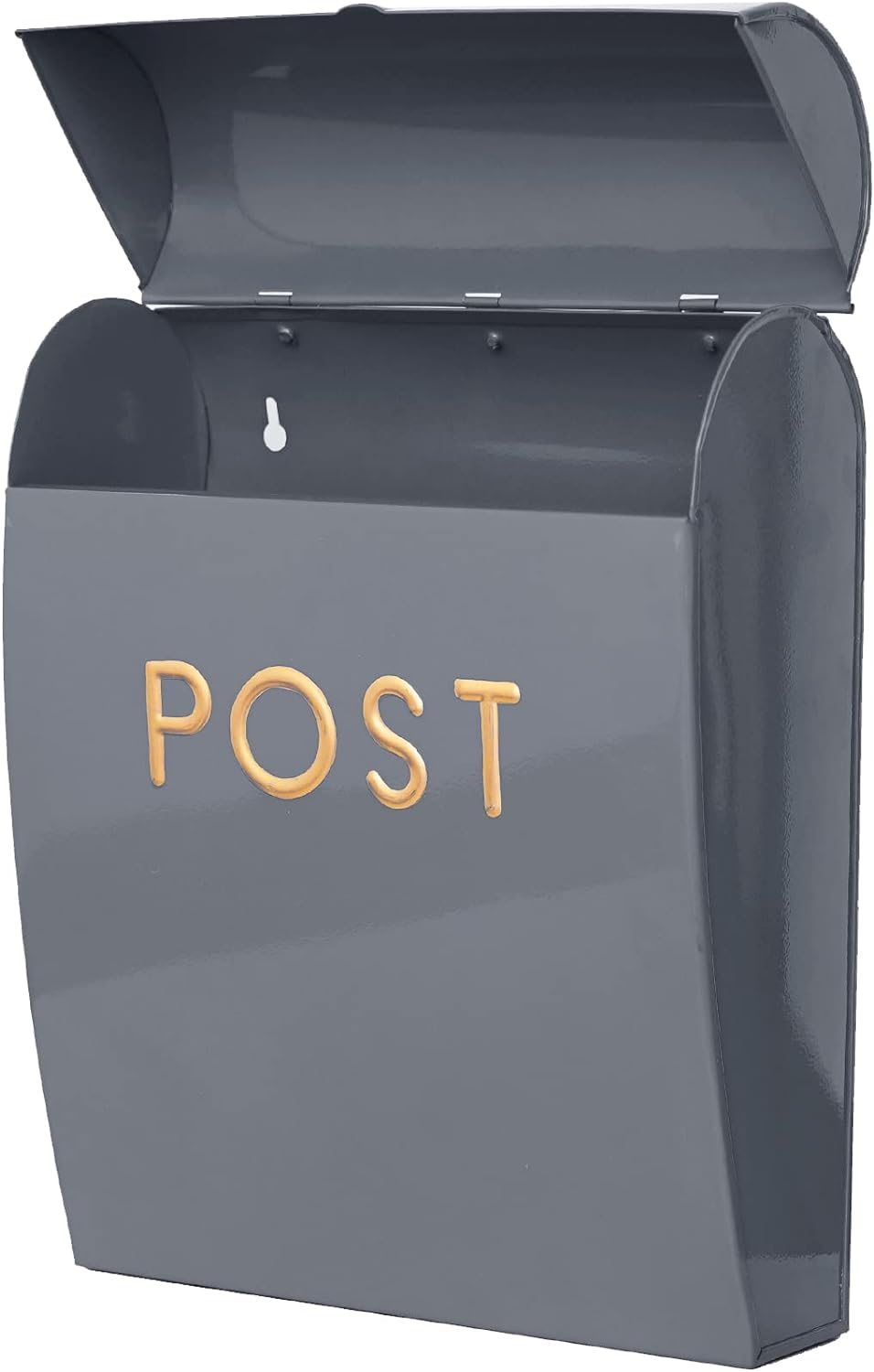 Assorted Collections Grey Post Box Wall Mounted Letterbox with Easy Access No Lock for Outdoor Use - Weatherproof and Durable Mailbox Easy Installation, Strong Construction (Large) image number 4