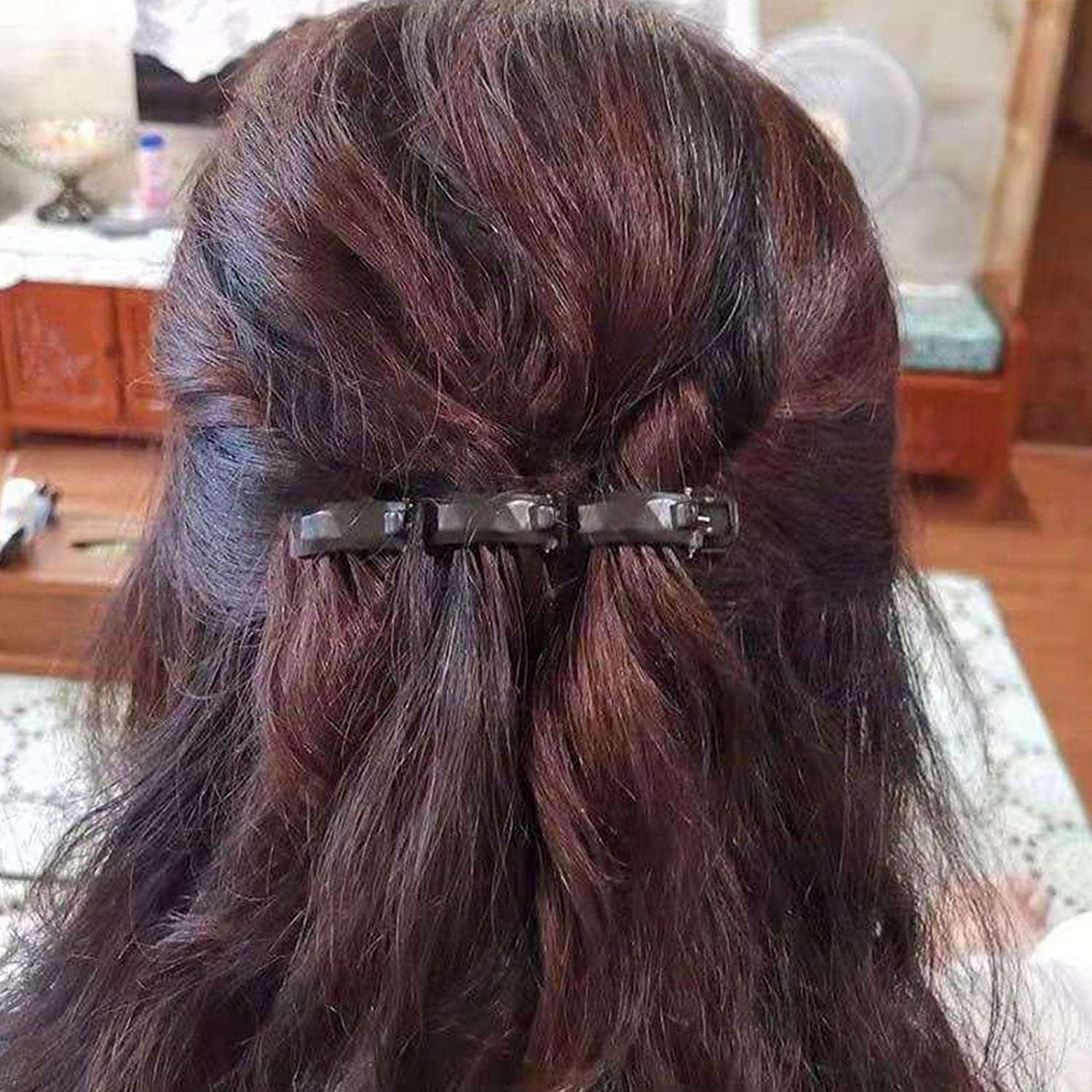 Pack of 2 Double Layers Twist Band French Braider Hair Tool Fashion Double Layer Band Twist Plait Clip Front Hair Clips Hairpin Headband Hair Accessories Beauty Tool image number 2