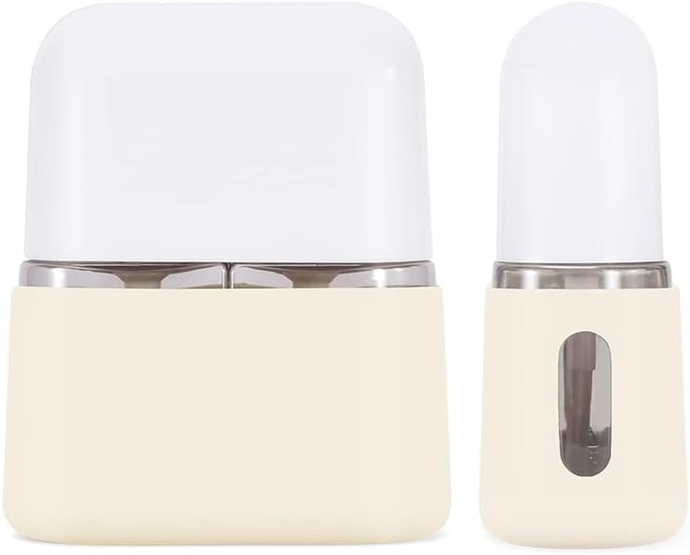 Travel Separate Bottling Combination Suit Portable Spray Bottle Washing Press Bottle Cosmetics Combined Separate Bottling Cosmetic Case (Light Beige, 10 * 1.6 * 12CM)