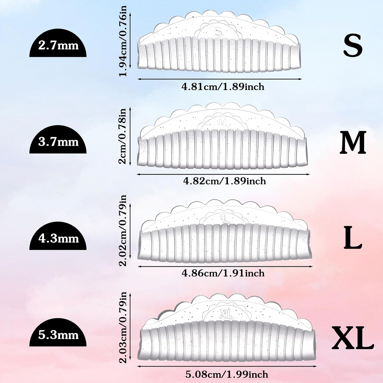 Ptwola Pack of 10 Self-Adhesive Eyelash Lifting Pads, Lash Lifting Pads, Reusable Silicone Perm Pad, Semi-Permanent Curling Eyelash Perm Set for All Eye Shapes, Salon and Home image number 2