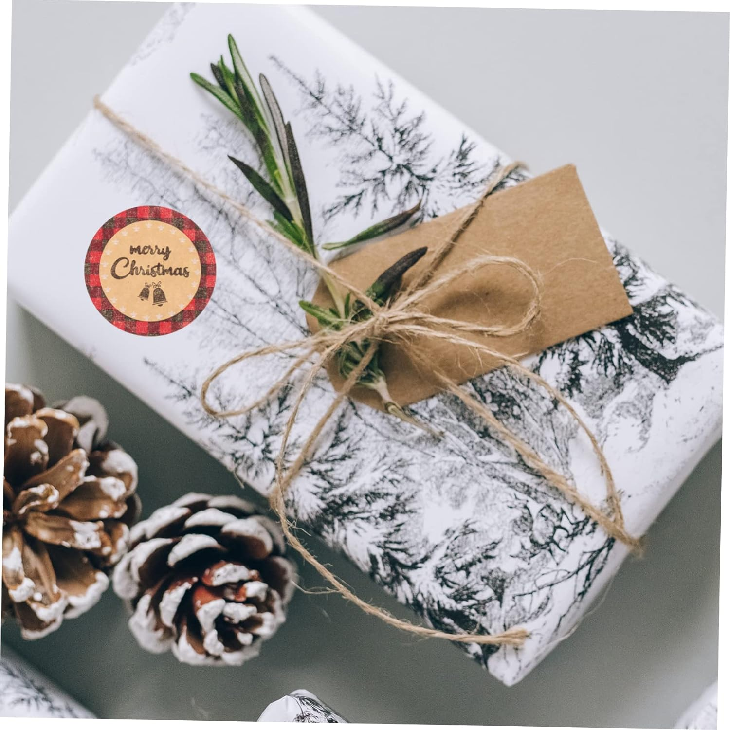 SEWACC Christmas Pattern Seal Label Sticker for Envelope Mouth Decorative Christmas Sealing Sticker for Bags and Wrapping Paper image number 4