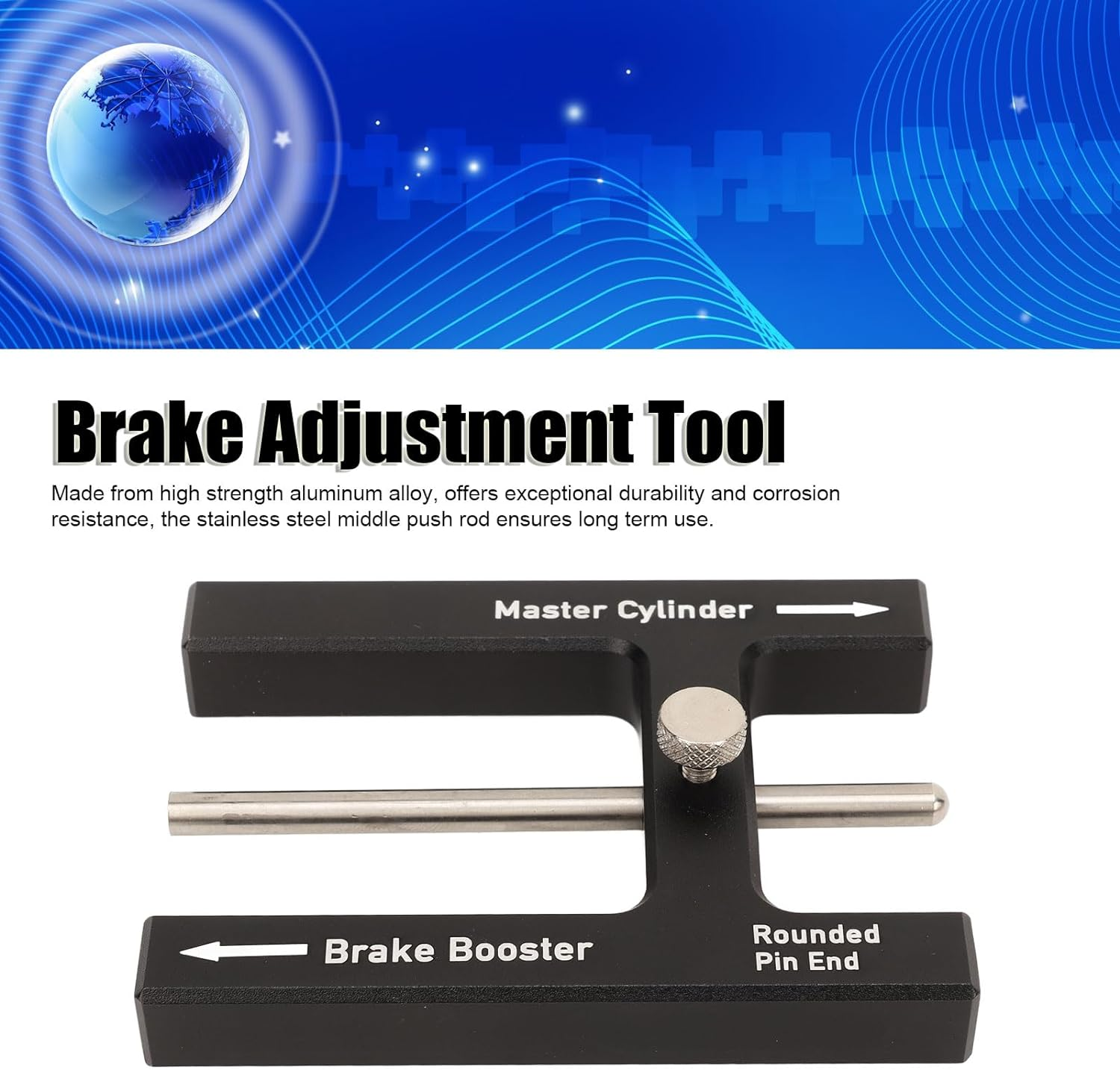 Brake Adjustment Tool, Aluminum Alloy 304 Stainless Steel, Compatible with Most Brake Boosters, Master Cylinder Length Gauge image number 2