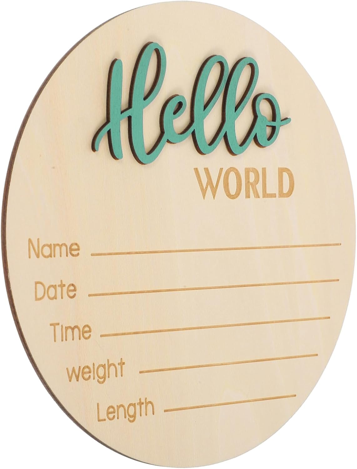 Announcement Wooden Sign for Birth Announcement round Shape Nursery Decor Sticker Wow Cards Safe Easy to Use