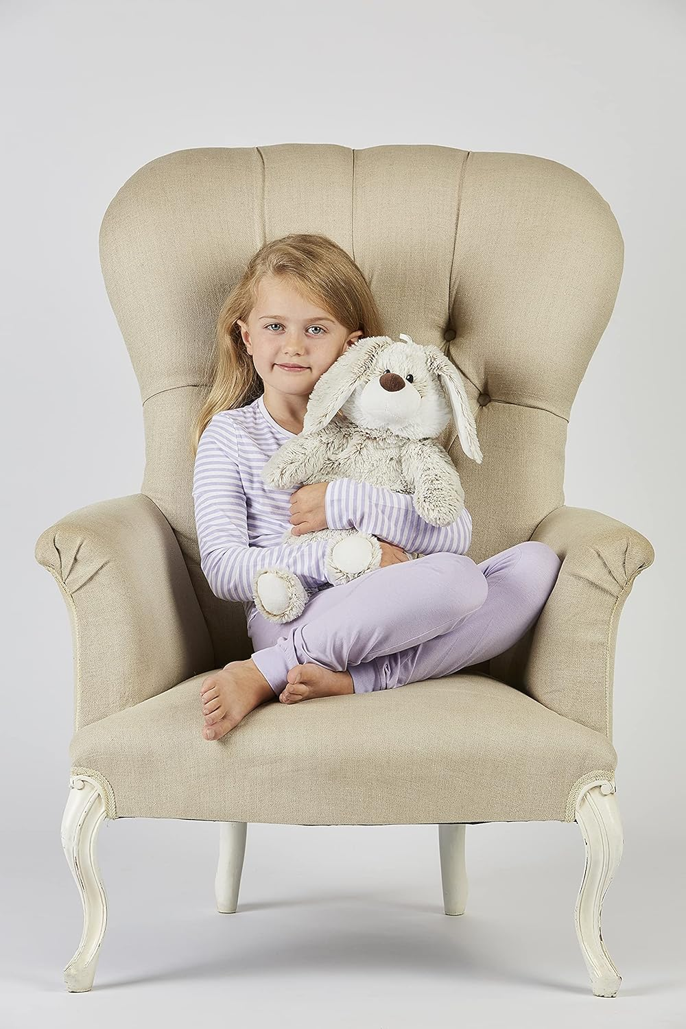 Warmies Animal Hot Water Bottle Soft Huggable Removable Square Cover & Bottle (Marshmallow Bunny) image number 1