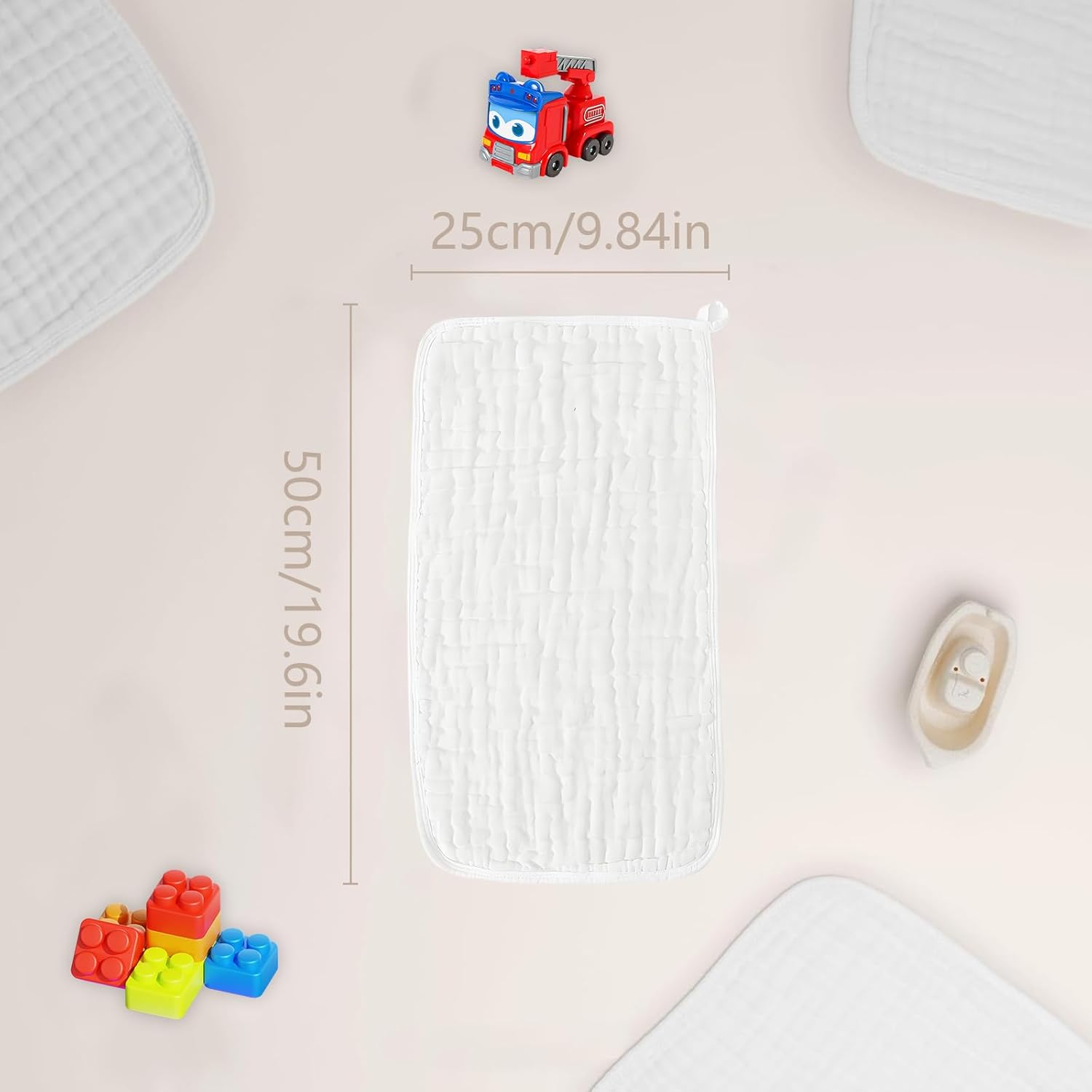 6 Pack Muslin Burp Cloths for Baby 100% Cotton Large 20''X10',6-Layer Thickened Baby Burp Cloths,For Newborn Boys & Girls (Blue) image number 6