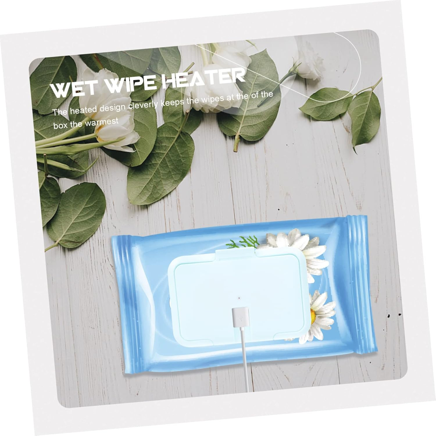 Portable Baby Wet Tissue Warmer USB Powered Wet Wipes Heater for Travel and Home Use Temperature Control Pink image number 6