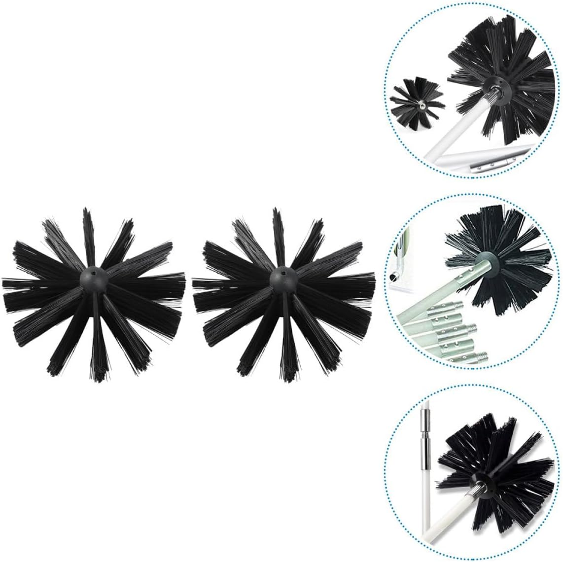 Tofficu 2Pcs Chimney Cleaning Brush Kit for Woodstove and Fireplace, 150Mm Flexible Sweeping Brushes for Flue and Dryer Duct Cleaning Accessories image number 4