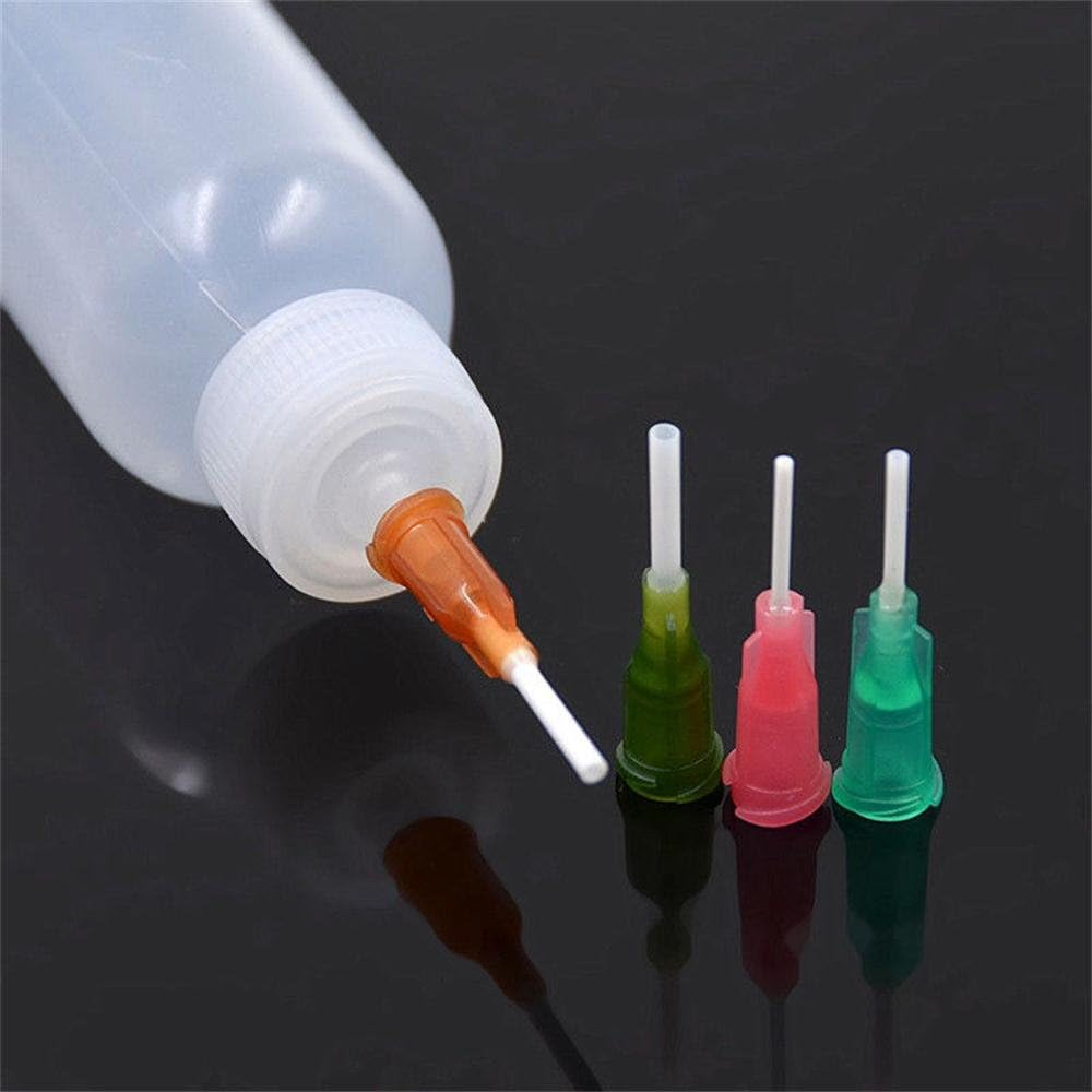 Xmasir Jagua Henna Applicator Bottles Kit for Tattoo Body Paint,Multi Purpose Precision Applicator Set 4 Pcs 1 Oz. Henna Bottle with 4 Pcs Caps 16 Pcs Needle Tips Sizes image number 3