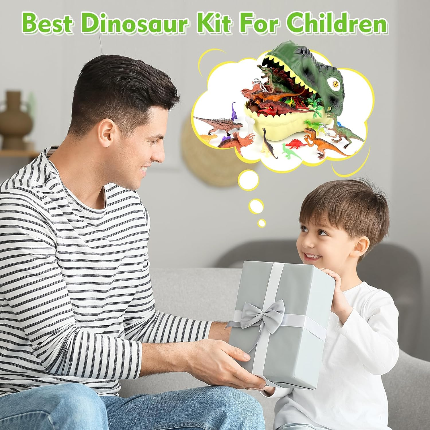 Dinosaur Toys for Kids,45Pcs Realistic Dinosaur Figure Playset with Eggs Trees Fence and a Dino Storage Box to Create a Dino World,Educational Figures, Dinosaur Toys for Toddler Age 3 4 5 6 7 Year Old