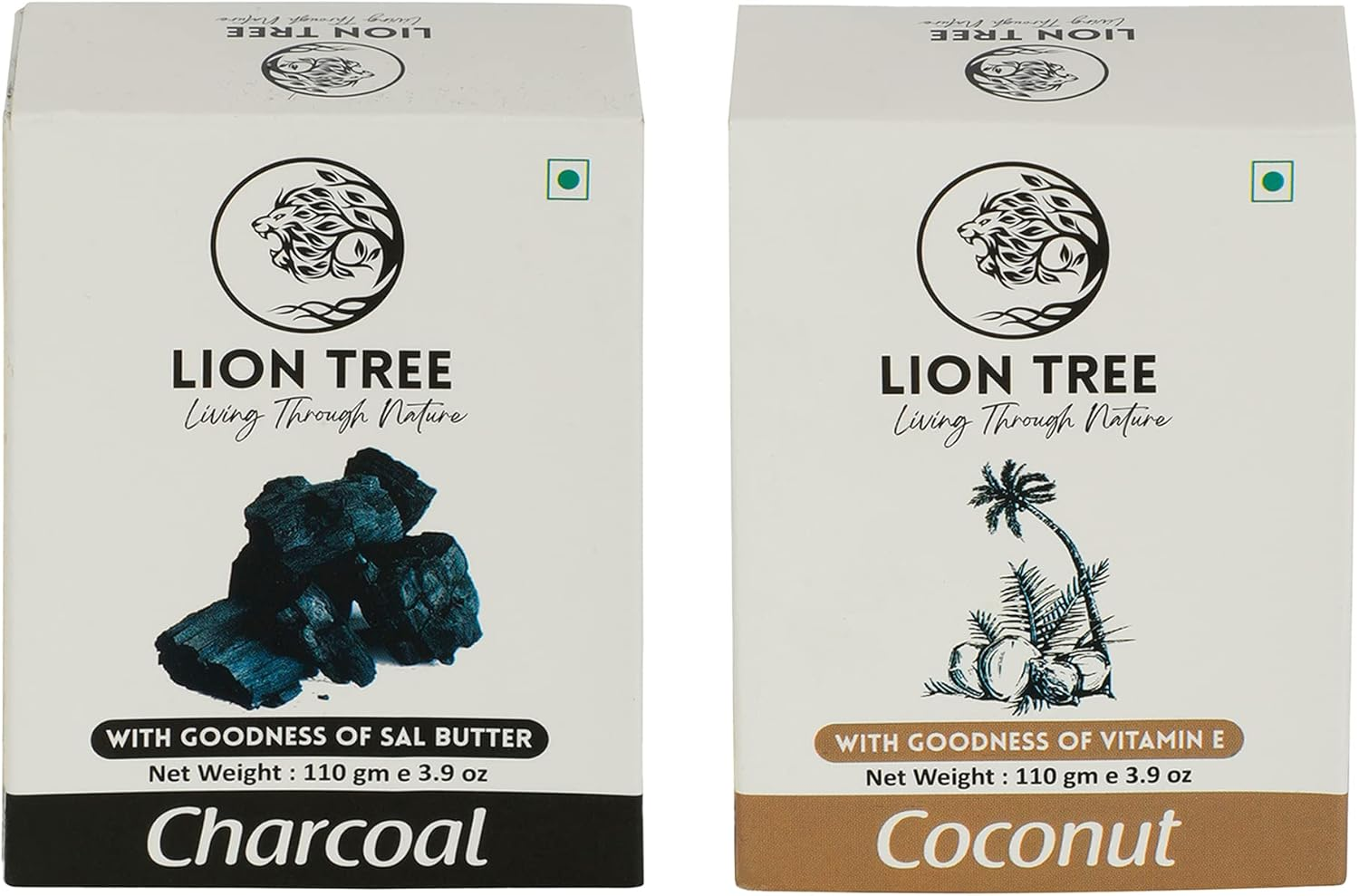 Handmade Charcoal & Coconut Soap with Goodness of Sal Butter & Vitamin E, for Men 220Gm, Pack of 2 image number 1