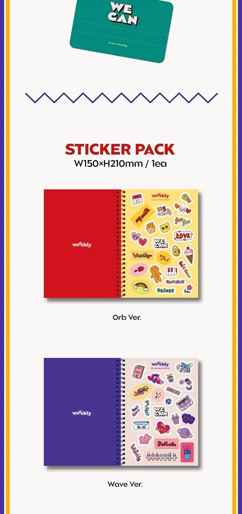 Weeekly We Can 2Nd Mini Album Wave Version Cd+92P Booklet+1P Photocard+1P Planet Card+1P Message Card+Sticker Pack+Message Photocard Set+Tracking Kpop Sealed image number 2