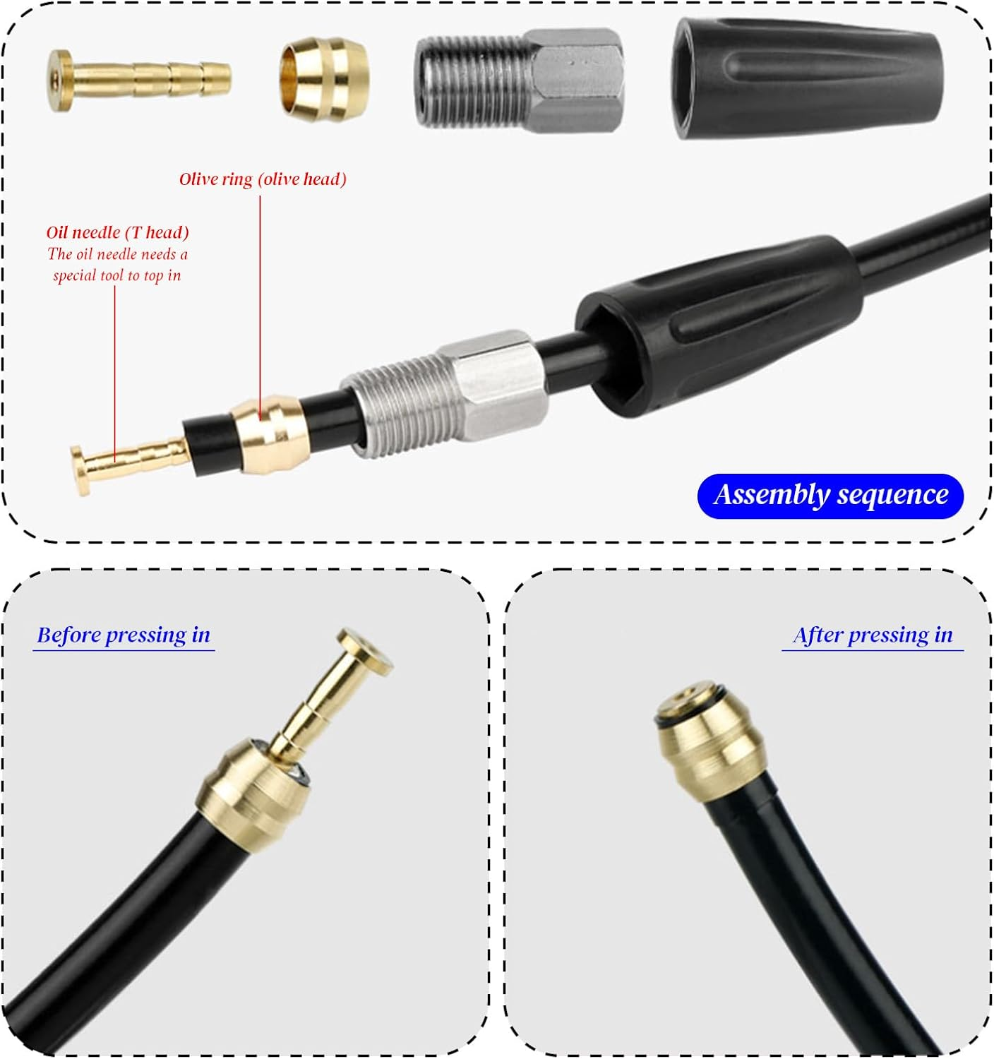 12 Set Bike Brake Hose Olive and Barb Connector Kit for Shimano Hydraulic Disc Brake Olive Insert for Bicycle Replacement Parts (BH59) image number 5