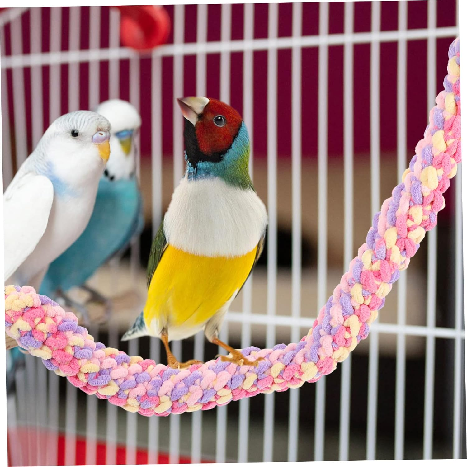 Climbing Hamster Toy and Hanging Rat Accessory, Wear-Resistant Woven Rope with Colorful Design for Sugar Gliders, Guinea Pigs, and Small Pets in Cage Play and Chewing Activities image number 2