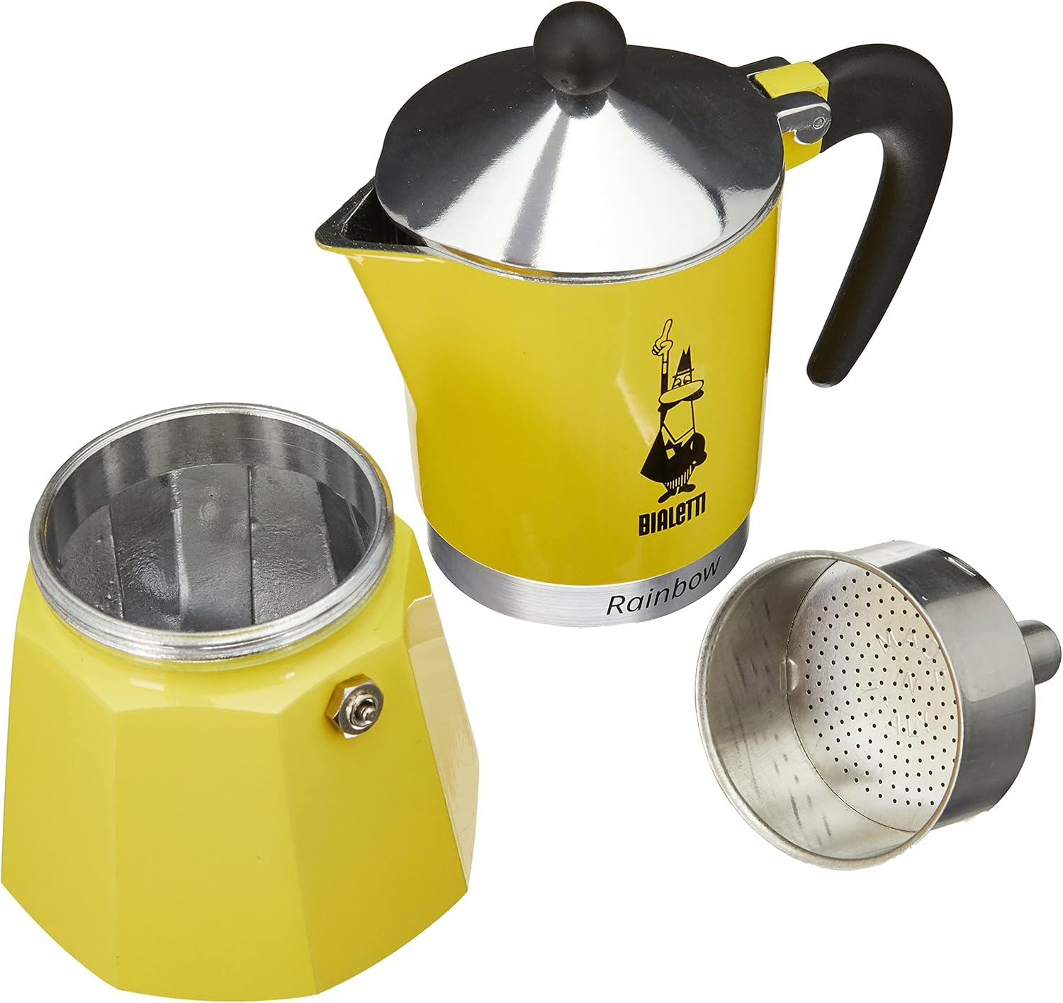 Bialetti - Rainbow: Stovetop Espresso Maker, Moka Pot, Italian Coffee Maker, 6 Espresso Shots (8.4 Oz - 250 Ml), Aluminum, Yellow image number 1