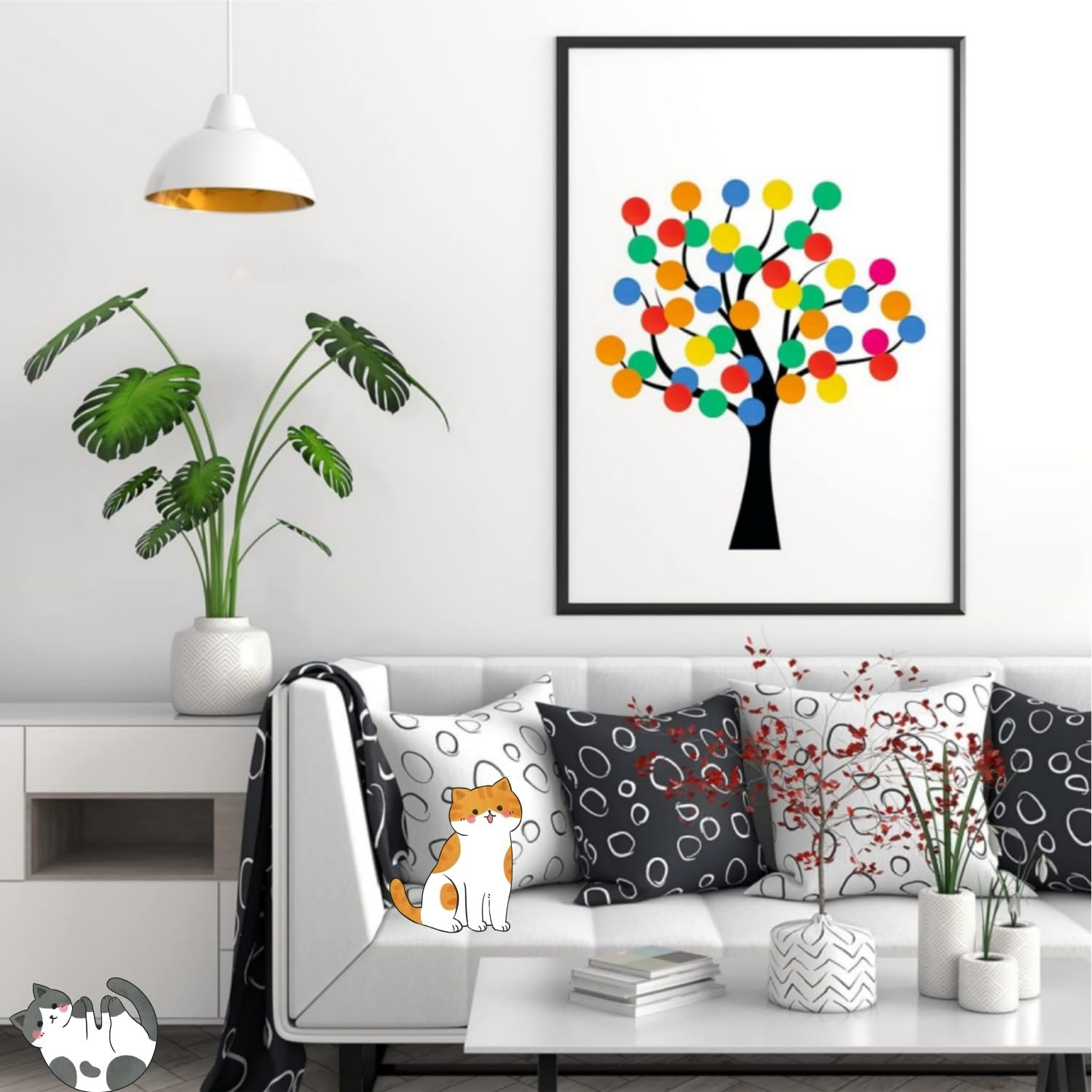 6 Rolls round Color Coding Circle Dot Labels 3000 PCS Includes Bright Yellow Green Red Pink Orange Blue(500 Labels/Roll)