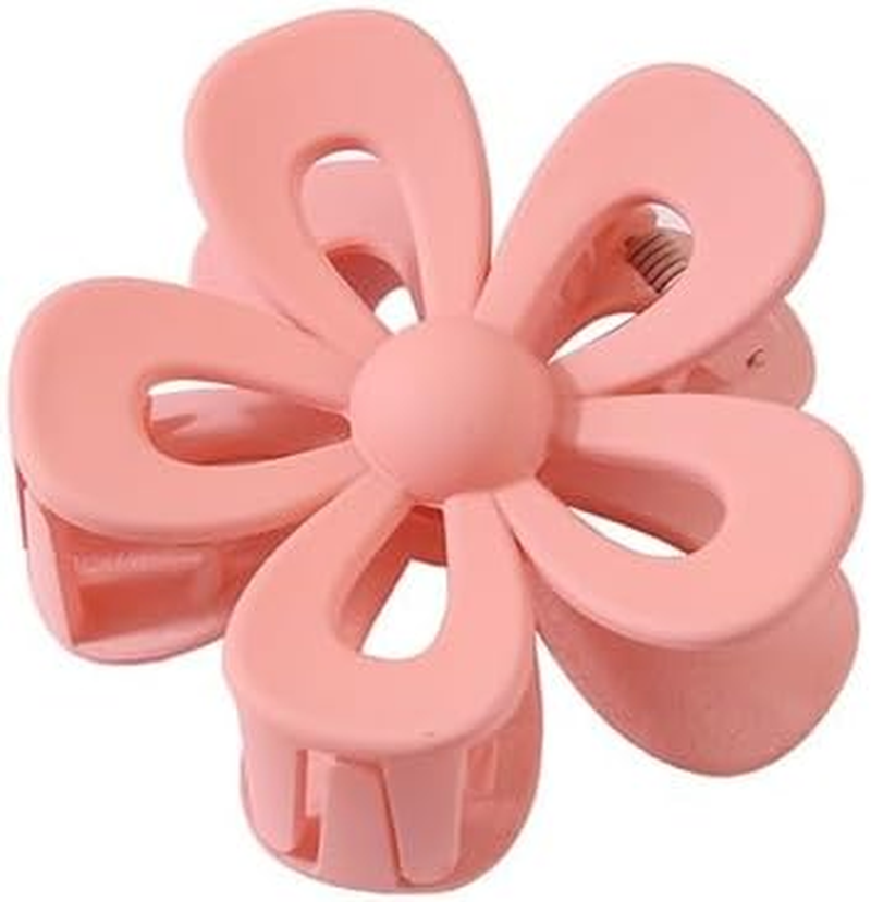 Hair Claw Clips 7CM Ladies Fashion Solid Color Frosted Hollow Flower Hairpin Headdress Shark Clip Hair Accessories image number 4