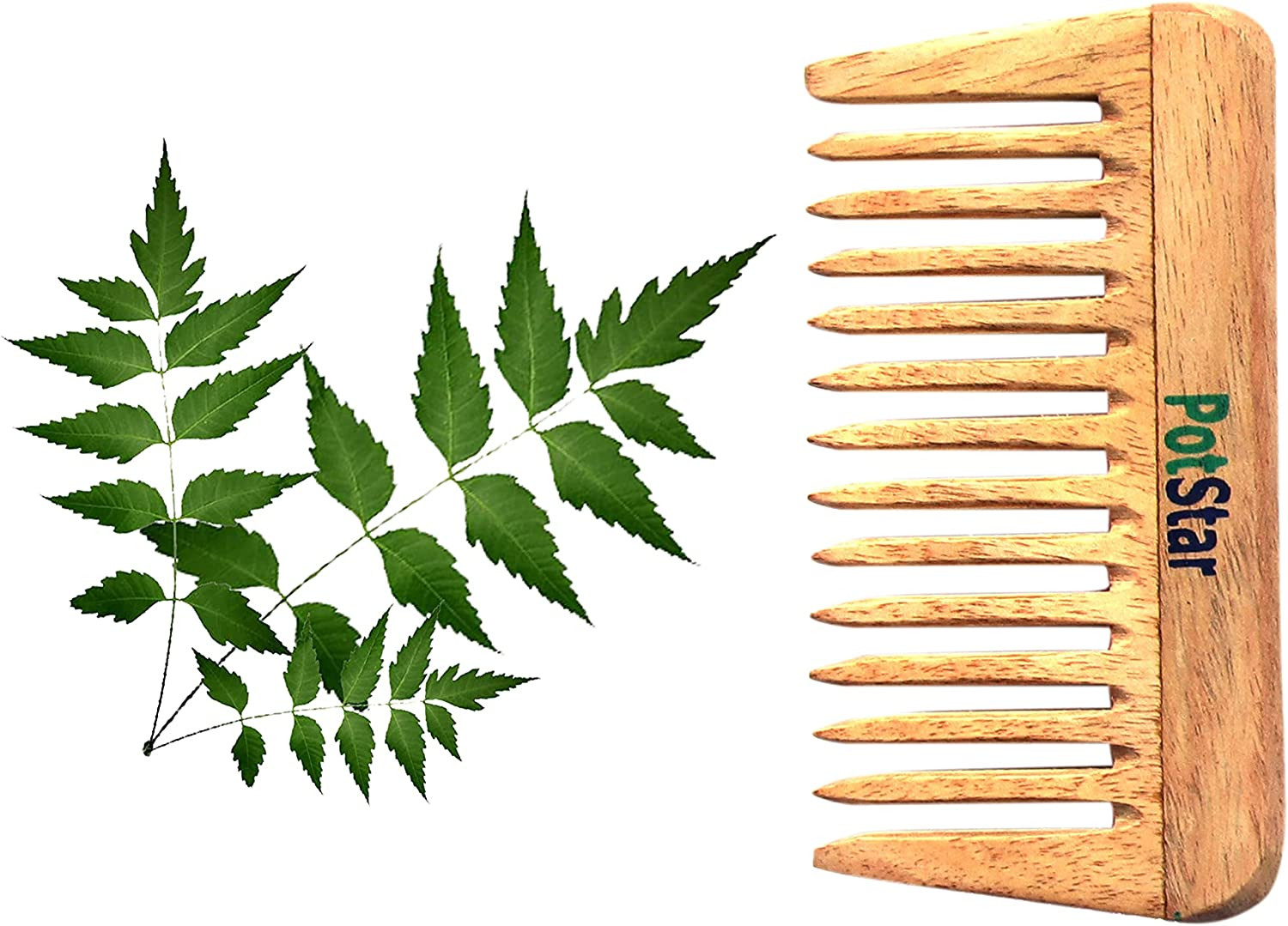 Potstar Hair Comb for All Hair Type, Handcrafted Wood Comb for Detangling Hair Comb for Thick, Curly and Wavy Hair, Non-Static and Eco-Friendly Made in India, N-Prince image number 3