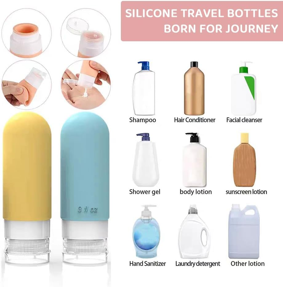 Silicone Travel Bottles Set &ndash; 17-Piece Portable Toiletry Bottles for Shampoo, Conditioner, Lotion & Liquids &ndash; Leak-Proof, Refillable, Squeezable Travel Containers for Carry-On & Luggage image number 1