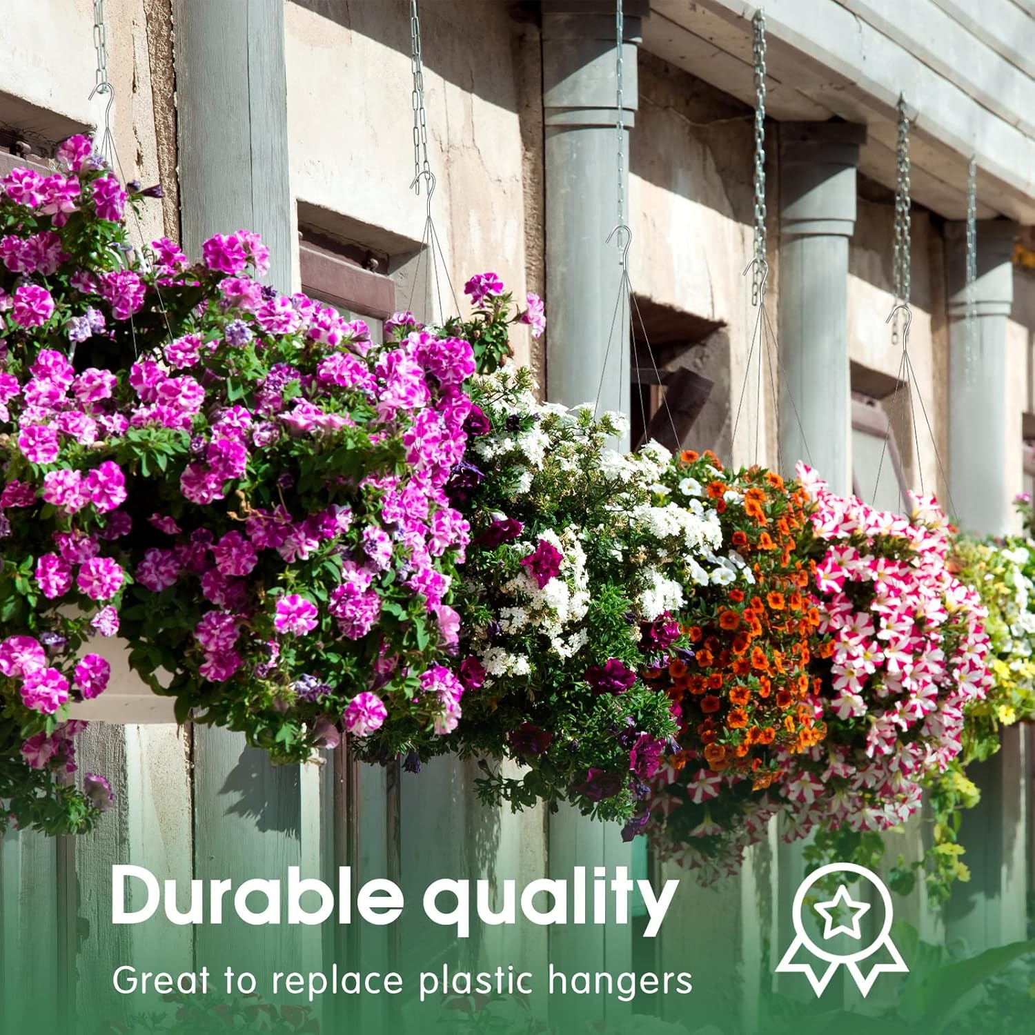 10 Pack 24 Inches Strong Wire Plant Hangers for Hanging Baskets 4 Orchid Hanging Basket Wire Metal Hook Hanger for Greenhouse Supplies Gardening Indoor Outdoor Patio Hook Flower Pot Basket image number 4