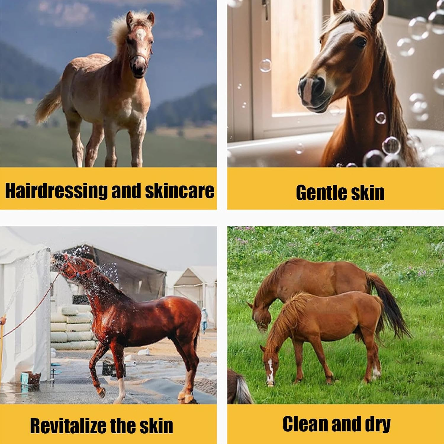 Horse Soap | Mane and Tail Shampoo,1L Shower Gel Body Wash Bathing Hair Care Supplies for Conditioning Skin Mane Tail Dogs image number 3