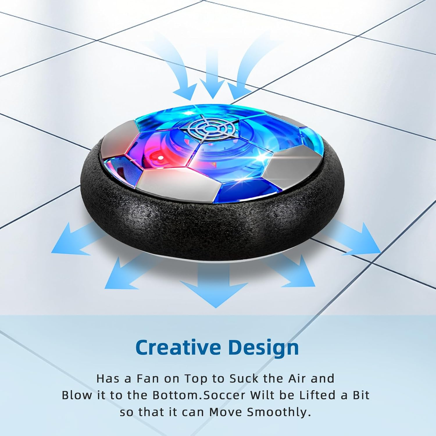 Hover Soccer Ball for Boys Girls Toys, 2 Pack LED Soccer Ball Toys Playing Football Indoor Outdoor Game, Birthday Gifts for Kids Age 3 4 5 6 7 8-12 Year Old, Light-Up Toys Game for Kids 6-8 image number 2