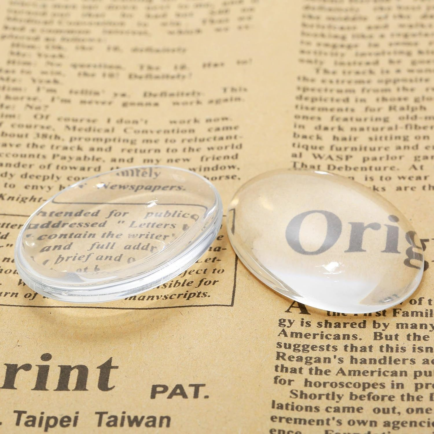 Dophee 10Pcs Oval Glass Cabochons, 40X30Mm Flat Back Clear Dome Tiles Cabochon, Dome Bead Cameo Cabochon Tile for DIY Craft Photo Pendants Rings Necklace Jewelry Making image number 3