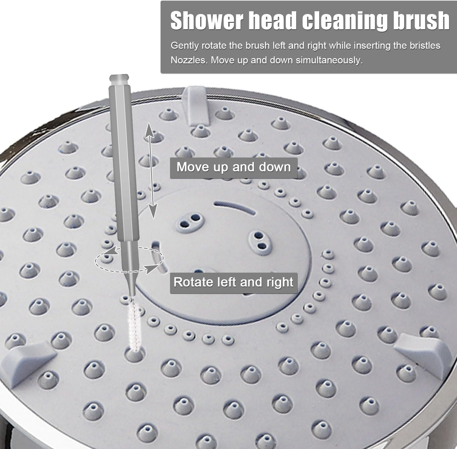 10Pcs Shower Head Cleaners, with 10Pcs Needle Picks Anti-Clogging Shower Head Cleaning Brush Tiny Crevice Cleaner Tool for Small Holes Gaps Nozzle Window Slot Household Bathroom (Gray) image number 4