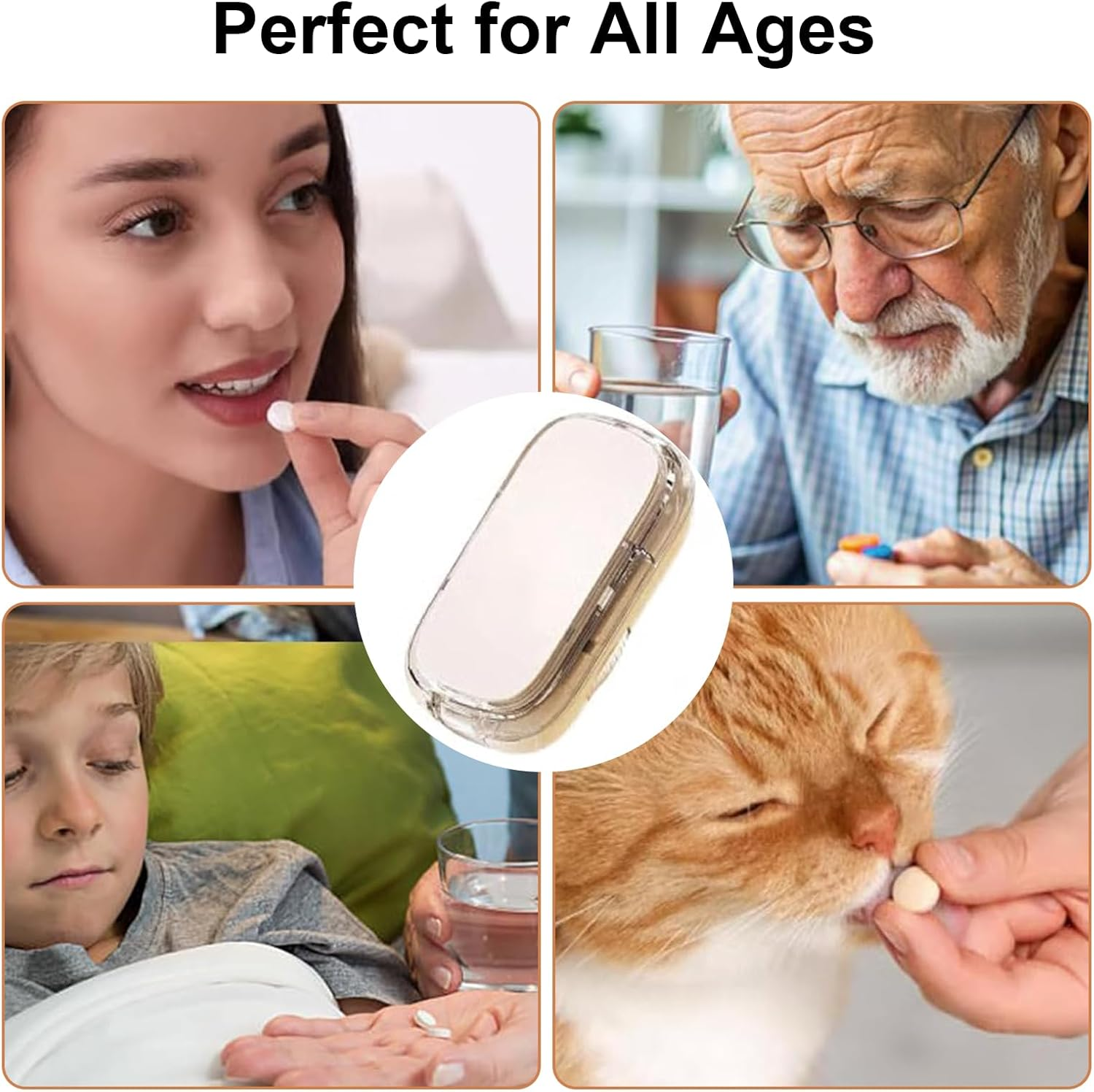 Adjustable Pill Cutter & Splitter with Multi-Compartment Box &ndash; Precise 1/4 Cutting for Small & Large Pills, Portable & Easy to Use for Seniors, Travelers, Daily Medication