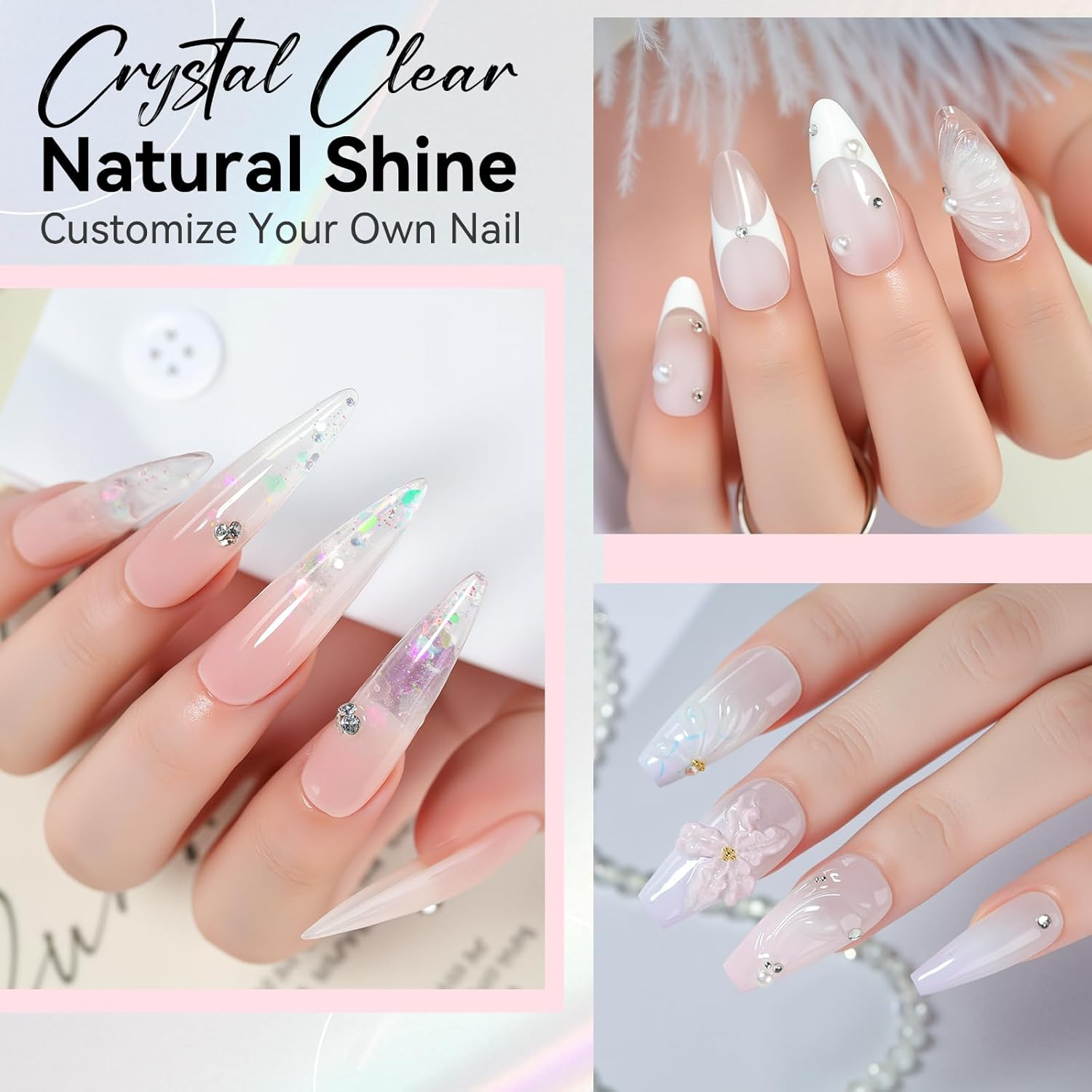 Makartt P-21 Clear Poly Nail Gel 50ML 1.76Oz Builder Gel Nail Extension Gel Nail Enhancement Nail Thickening Tool image number 4