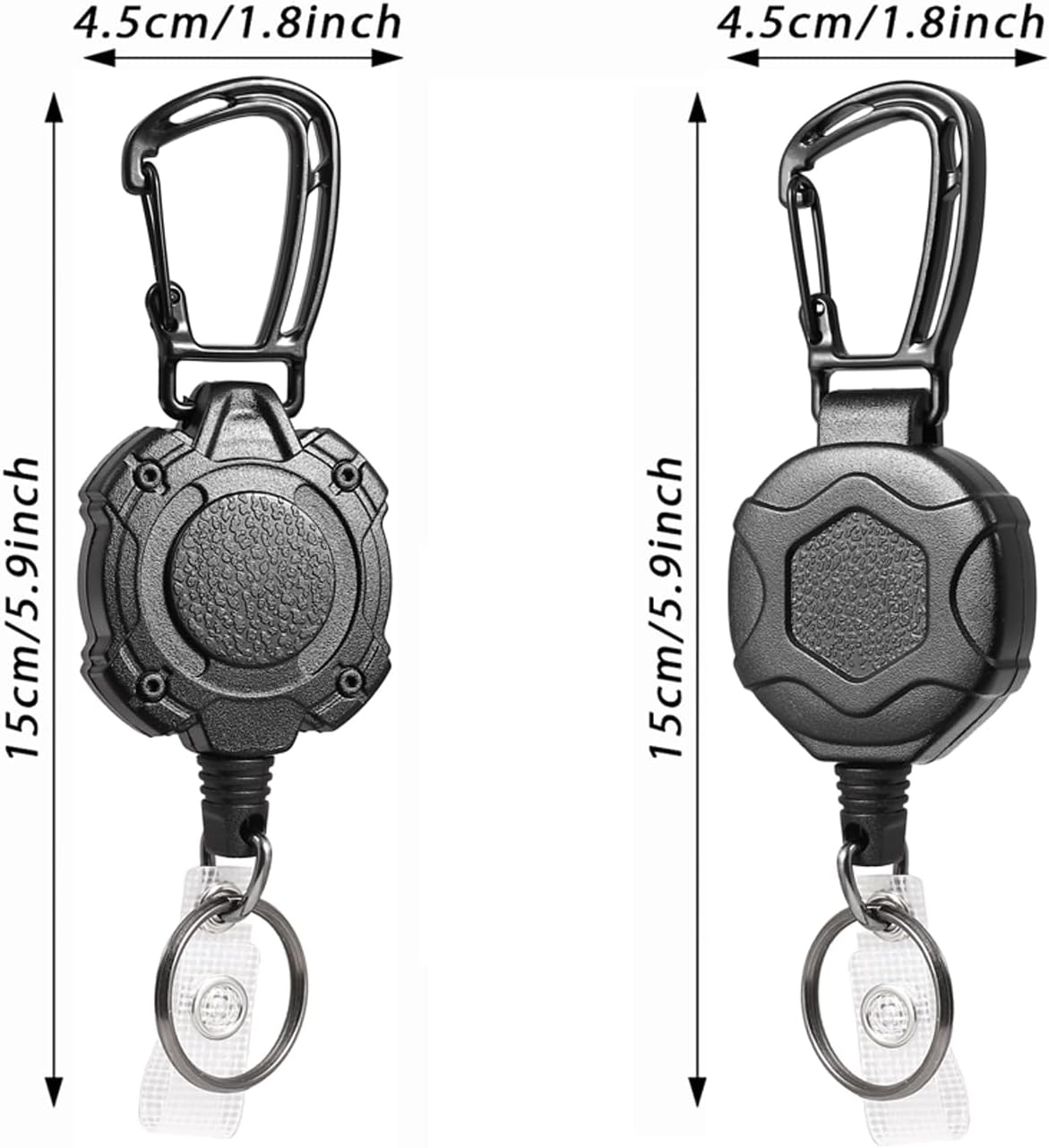 2 Pack Badge Reels Retractable Keychain Retractable Lanyard Keychain Clip Heavy Duty Badge Reel for ID Badge Holder Key Chain