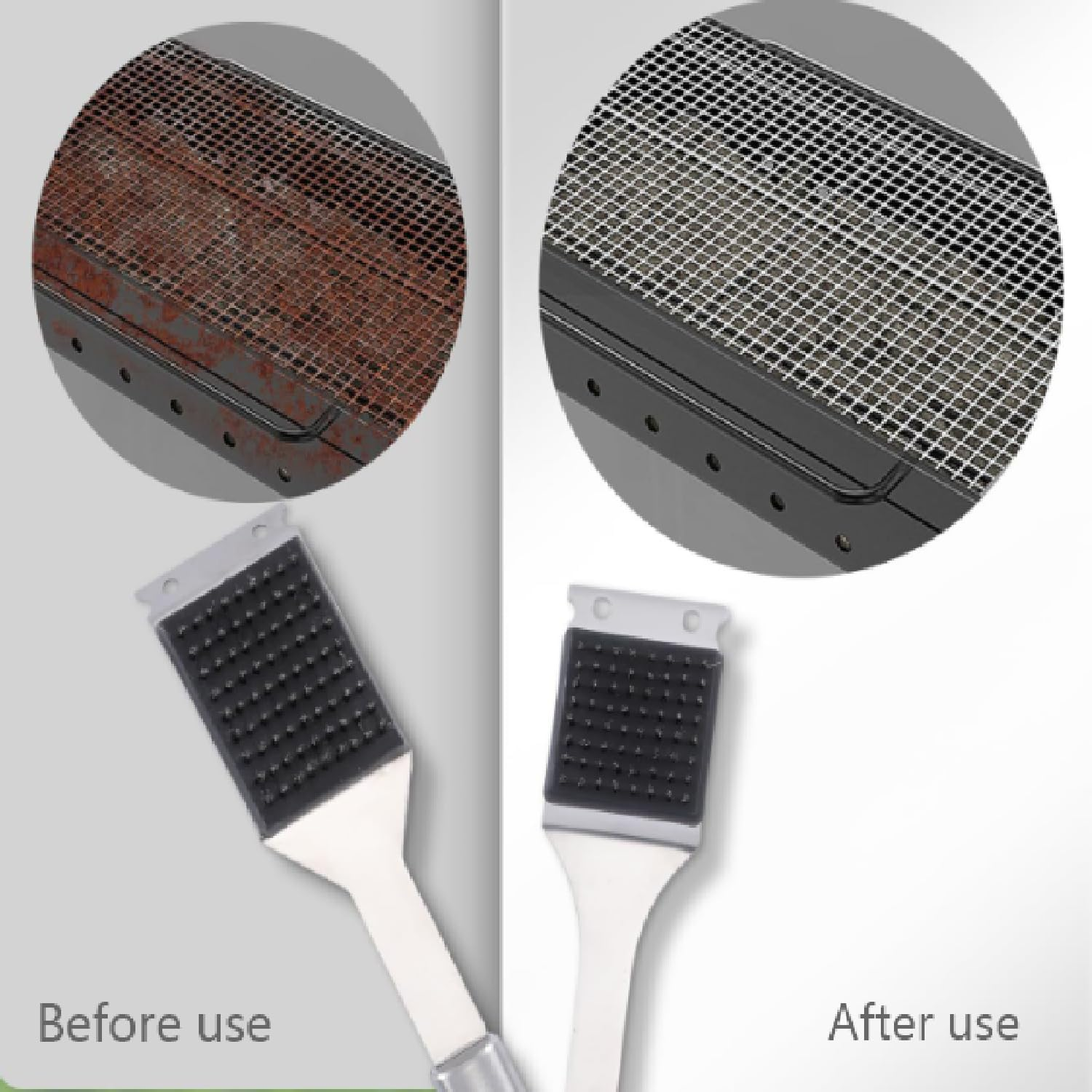 Hysgscwd 2 Pcs Grill Brush and Scraper, 16.5 in and 14 in Grill Cleaning Brush BBQ Accessories, 304 Stainless Steel Wire BBQ Grill Brush for Outdoor Grill, Safe Barbecue Cleaner Brush with Extended image number 3