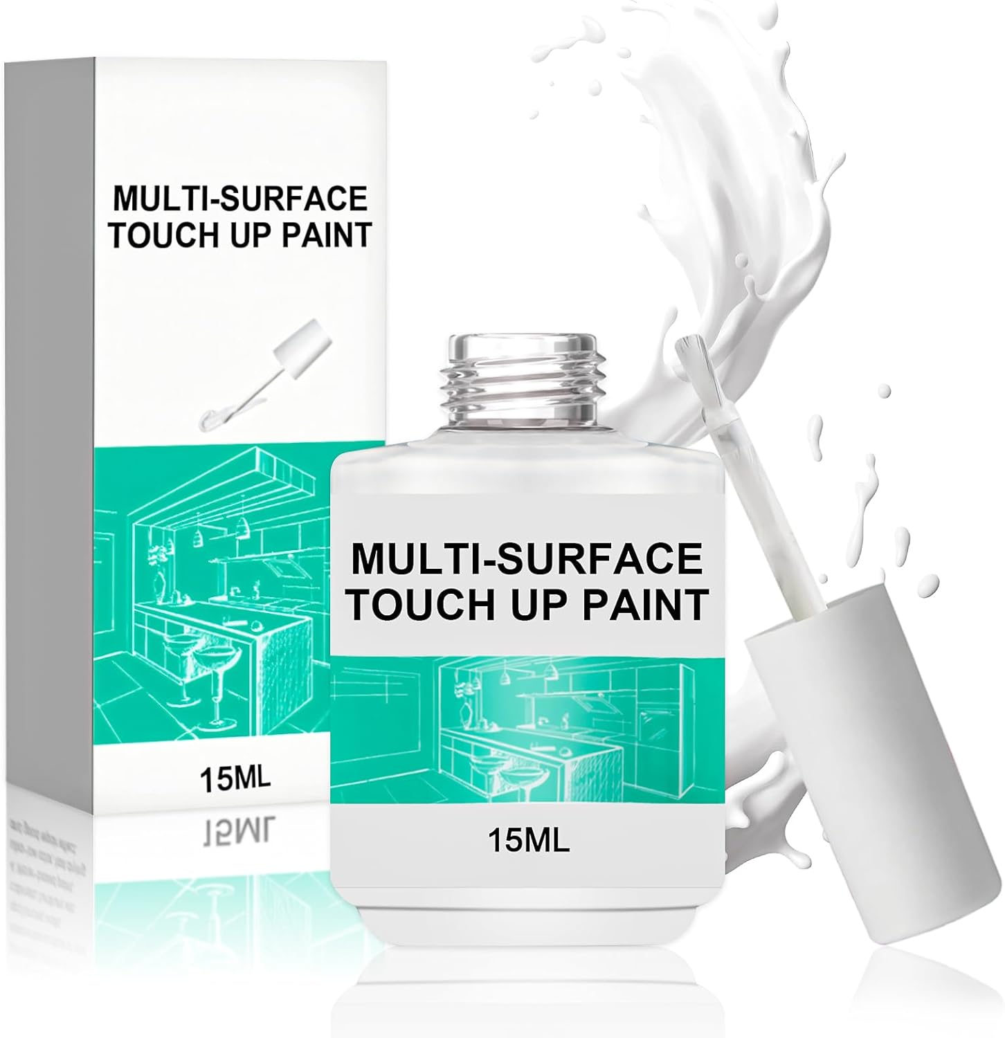 Bath Paint, Furniture Paint, Bath Paint White, White Colour Wall Repair, Suitable for Wall Filler, Ceramic Sink, Bathroom Tile Painting, Enamel Repair image number 1