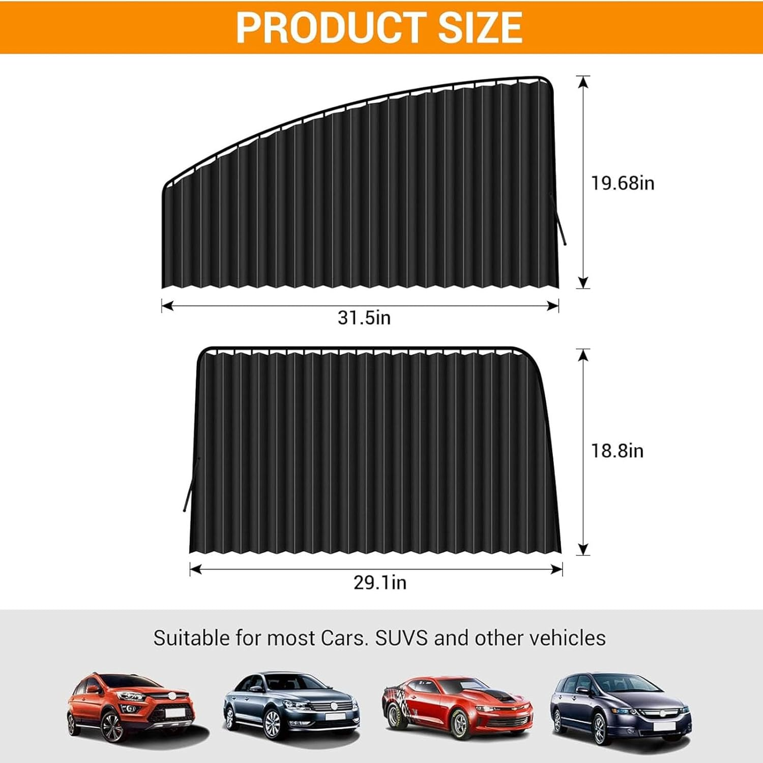 Car Side Window Sun Shade,Annuoyi 4 PCS Universal Car Side Window Sun Shades,Privacy Curtains with Heat and UV Protection,For Breastfeedingtaking a Napchanging Clothescamping (Front&Back 4Pcs) image number 6