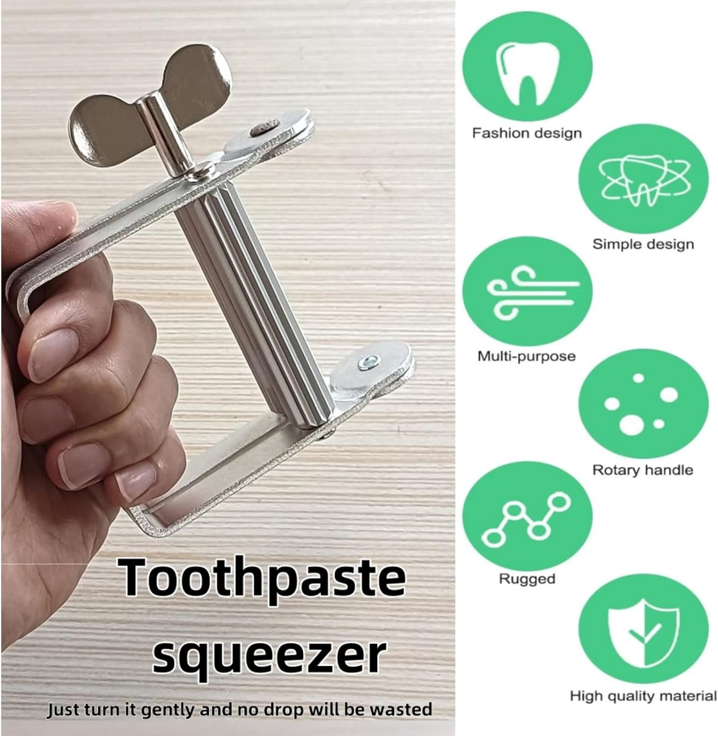 Luojinluoda Toothpaste Squeezer Stainless Steel, Toothpaste Tube Roller Tool, Toothpaste Tube Wringer for Cosmetics & Hair Color, Key-Style Tube Cream Squeezer, Home Use Squeezer​ image number 5