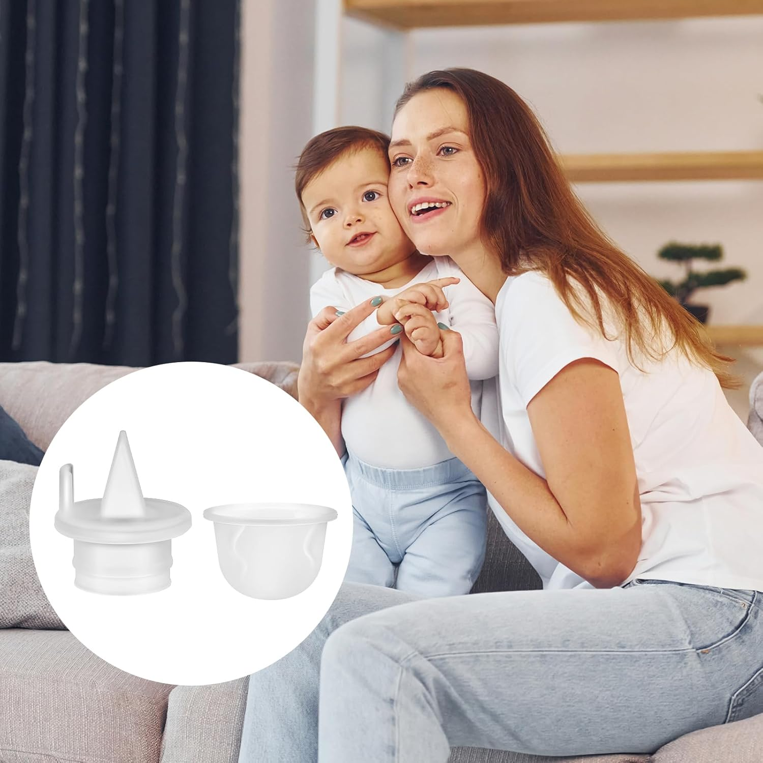 6 X Replacement Breast Pumps for Baby Buddha, Includes 4 Silicone Duckbill Valve and 2 Silicone Breast Pump Membrane, Bpa-Free Dehp-Free Breast Pump Accessories for Zomee Z1/Z2 image number 2