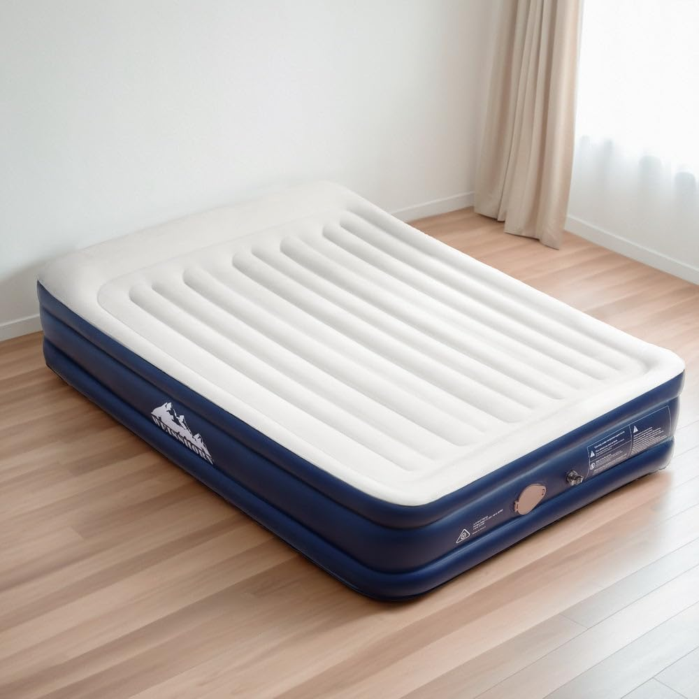 WEISSHORN Air Mattress Inflatable Bed Built-In Pillow Pump Double Air Bed 46Cm