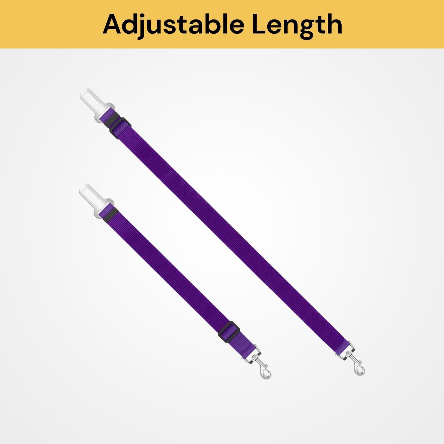 Spendeal 3 PCS Dog Seat Belt for Car, Adjustable Nylon Pet Seatbelt, Supports All Cars, Seatbelt for Dogs in Cars, Dog Car Leash Seat Belt, Cats and Ferrets Seat Belt Harnesses (Black+Purple+Blue) image number 5