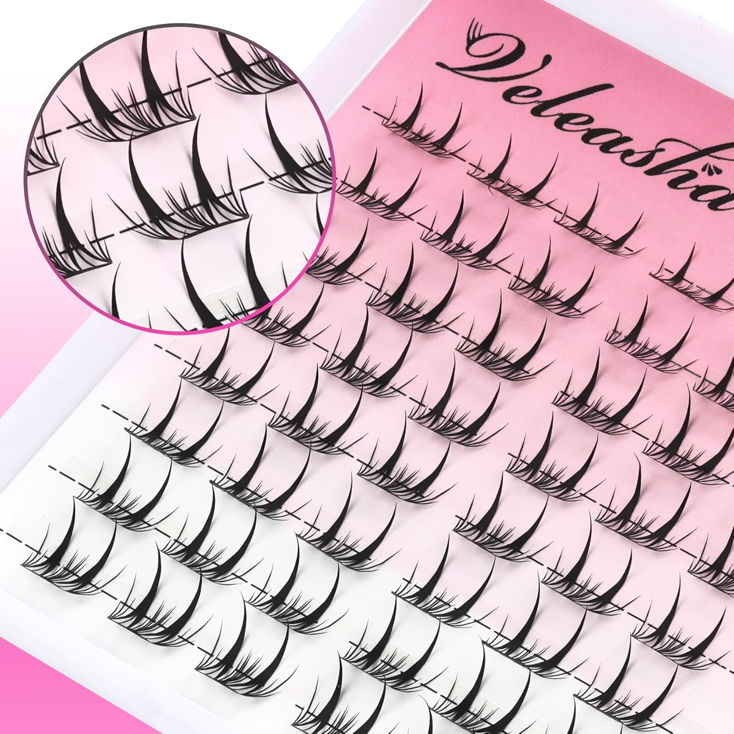 Veleasha Mnaga Lash Clusters Fairy Anime Eyelashes Cluster 10-14 Mm Laser Tech Wispy Cluster Lashes Super Lightweight DIY Spiky Eyelash Clusters (Flutair) image number 5
