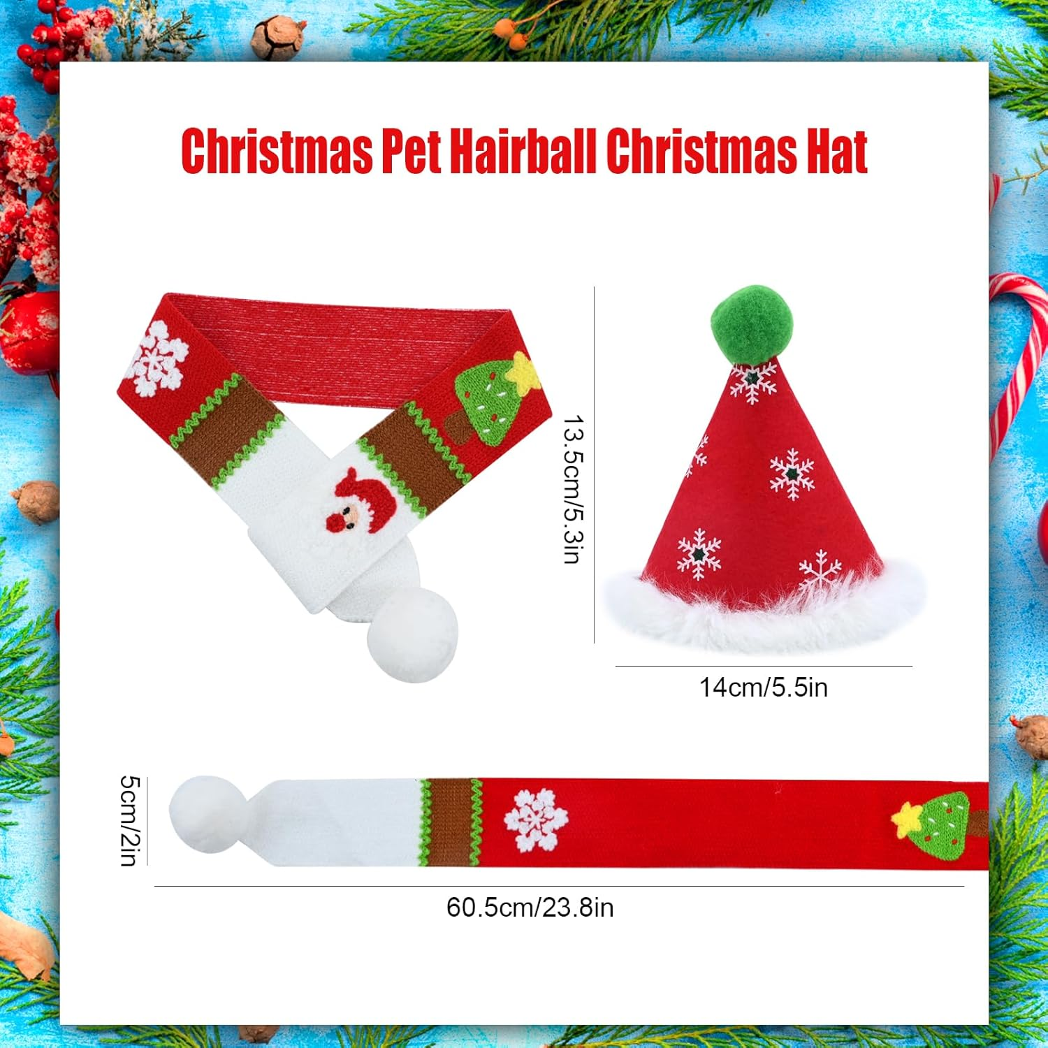 Pet Costume Christmas Clothing, Dog Costume with Christmas Hat Scarf, Santa Hat Scarf Suit for Cats, Puppies, Dogs, Christmas Dog Costume, Cat Costume image number 6