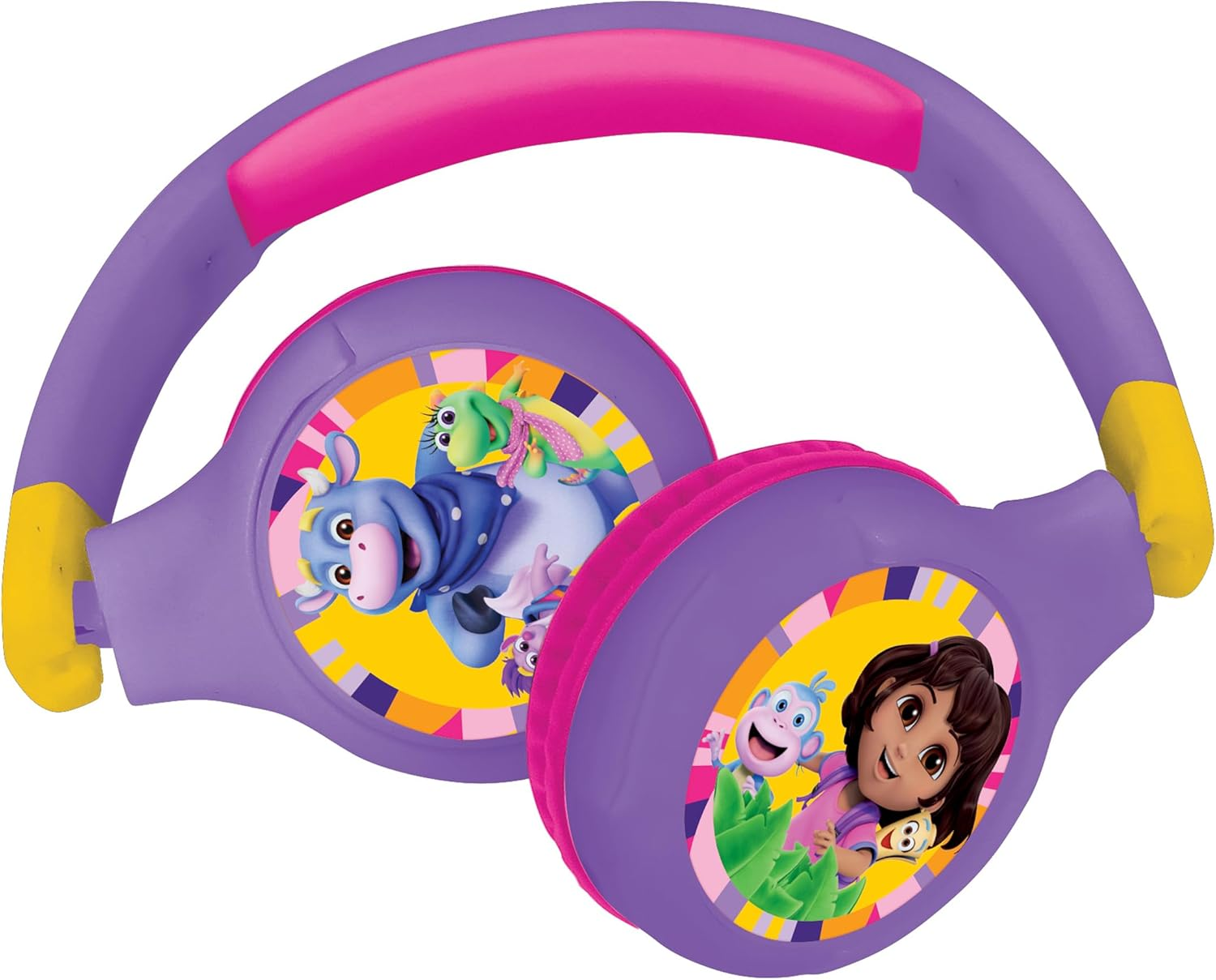 LEXIBOOK, Dora the Explorer, 2-In-1 Bluetooth & Wired Headphones with Microphone and Control Button, Foldable and Adjustable, Long-Lasting Rechargeable Battery, HPBT010DORLXB image number 5