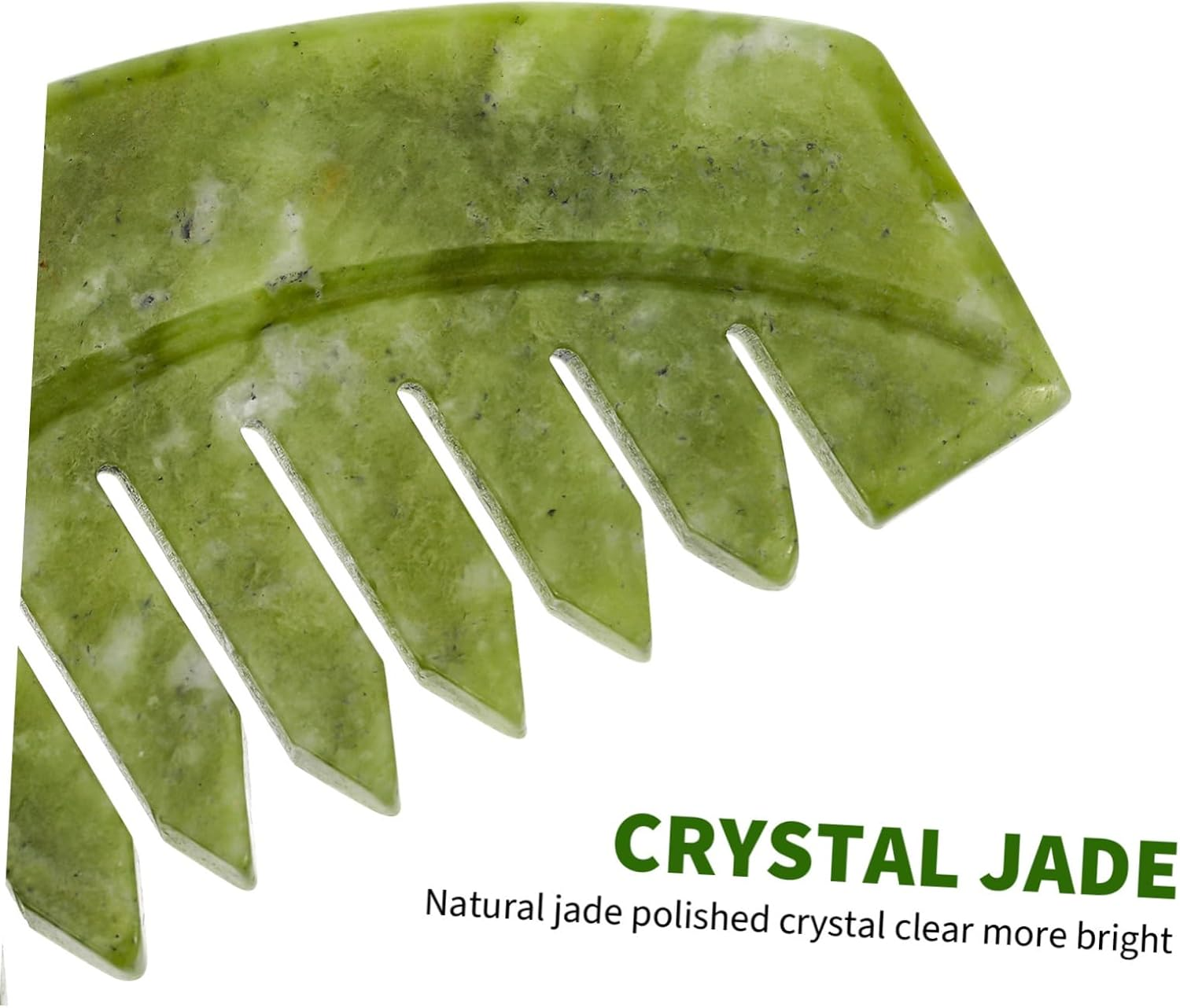 BATHVEVE Portable Jade Hair Comb for Scalp Massage Lightweight Natural Xiuyan Jade Scraping Tool with Smooth Edges Relaxing Head Massage Comb for Home and Travel Use image number 4