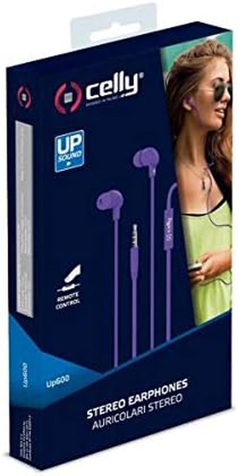 Celly-Stereo Headphones 3.5 Mm Flat Cable Purple image number 1